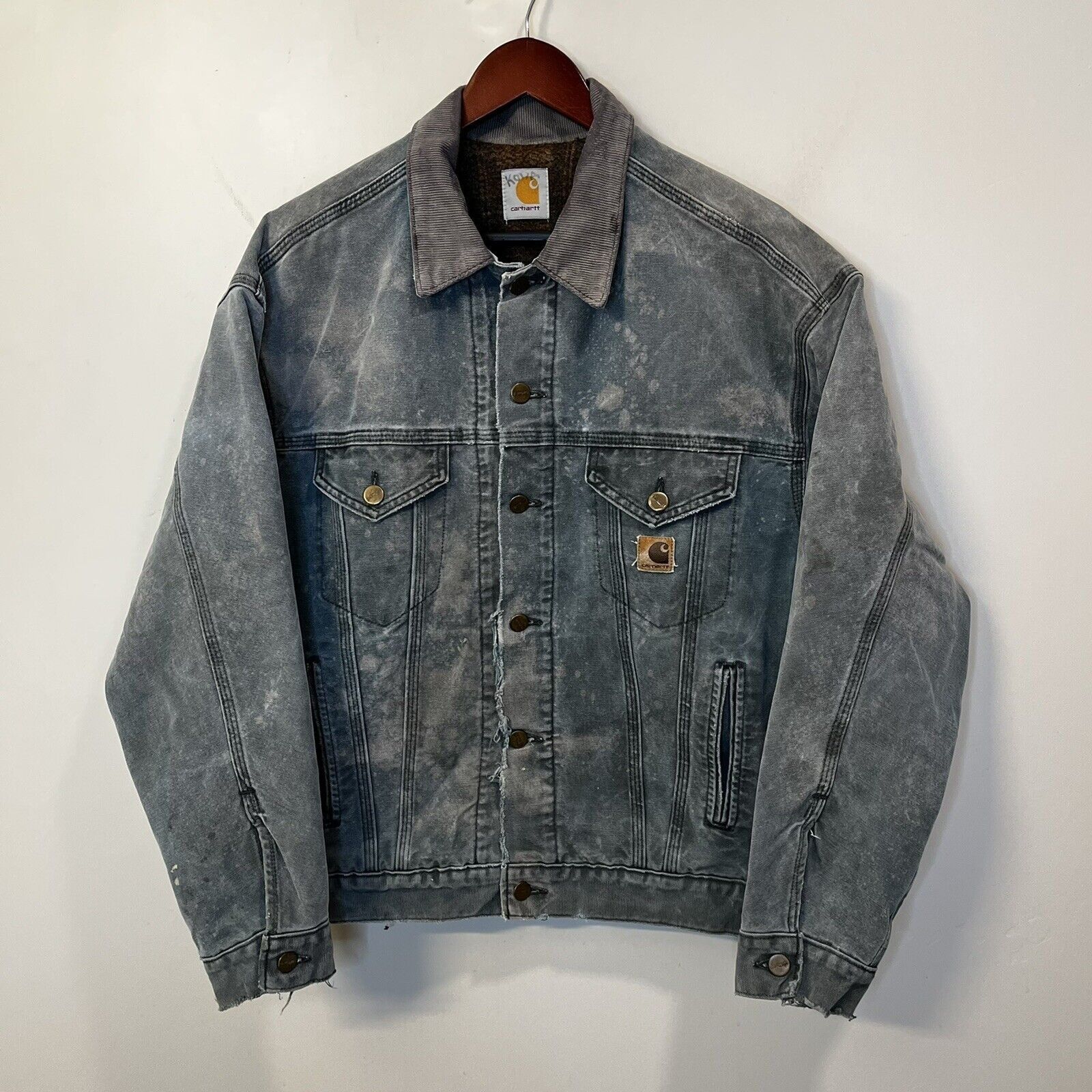 Vintage Vintage Carhartt Blanket Lined Denim Trucker Jacket M Grailed