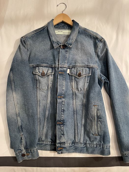 Off white spray paint denim clearance jacket