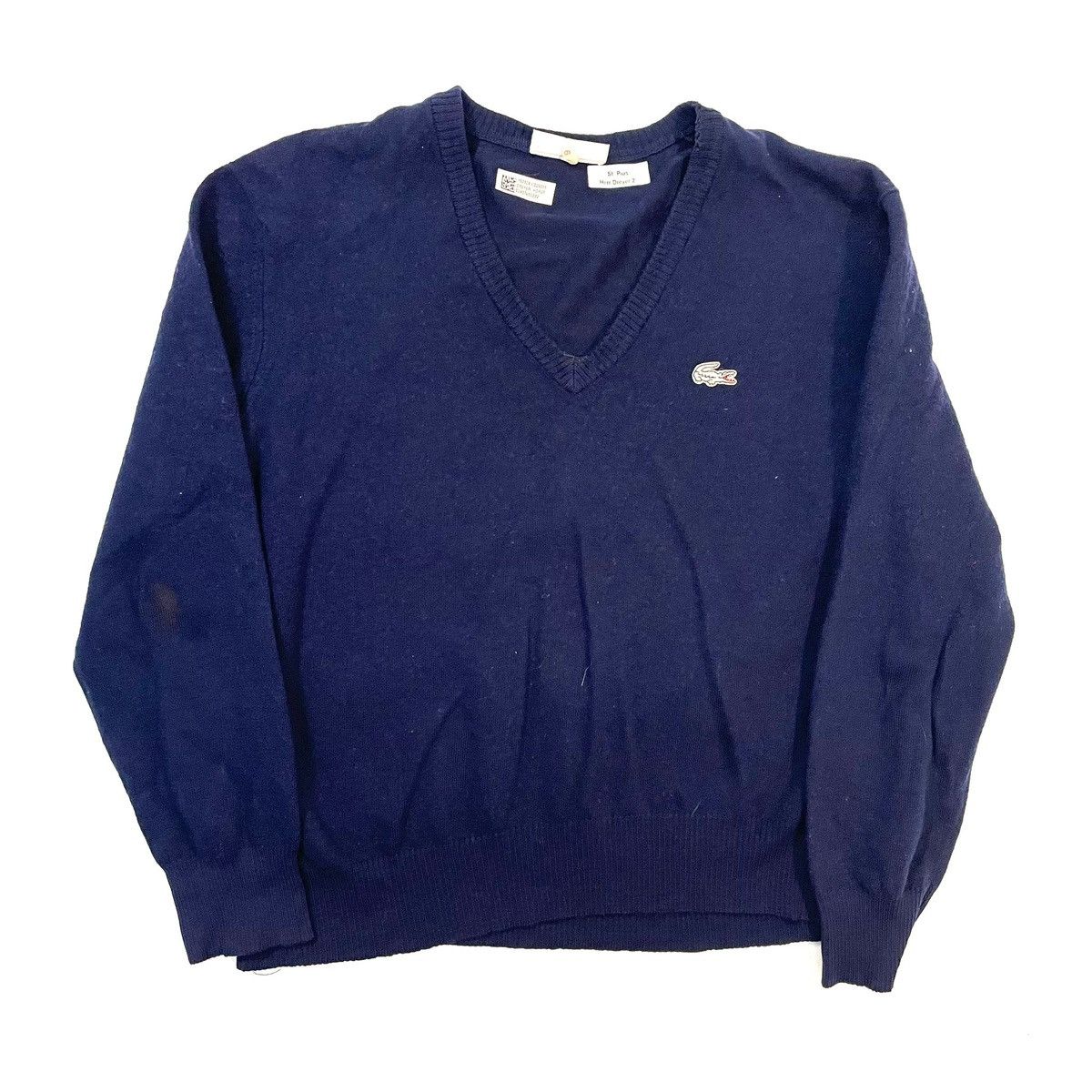 Chemise Lacoste navy sweater jumper basic vintage 90s