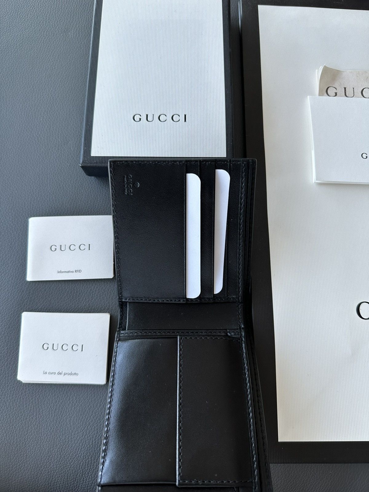 Gucci Runway Limited Edition Brand New Gucci Logo Leather Wallet Size ONE SIZE - 14 Thumbnail