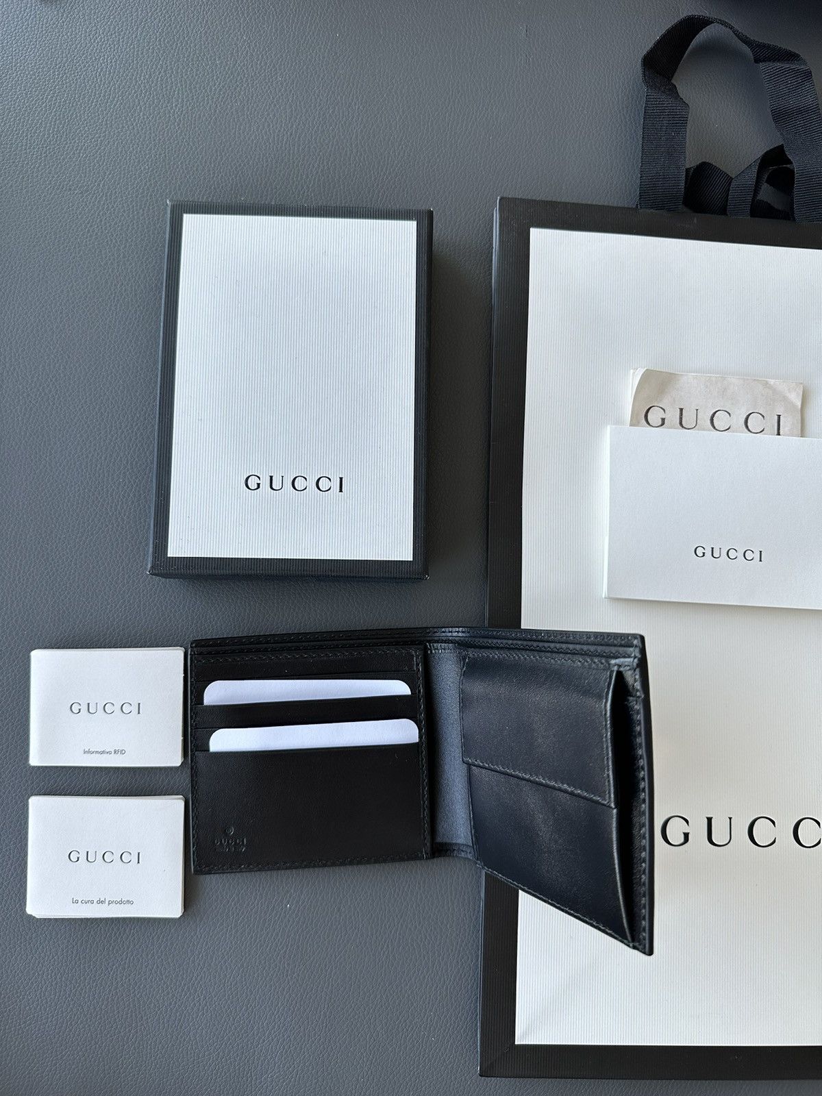 Gucci Runway Limited Edition Brand New Gucci Logo Leather Wallet Size ONE SIZE - 10 Thumbnail