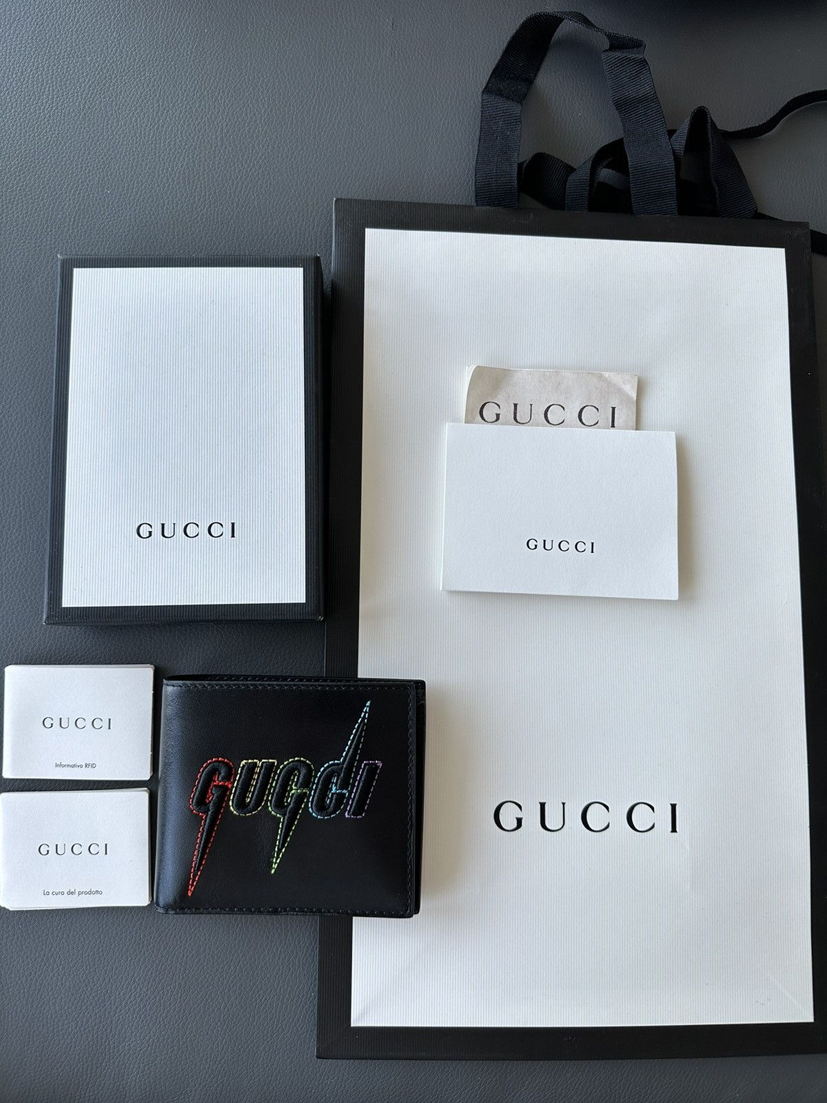 Gucci Runway Limited Edition Brand New Gucci Logo Leather Wallet Size ONE SIZE - 16 Thumbnail