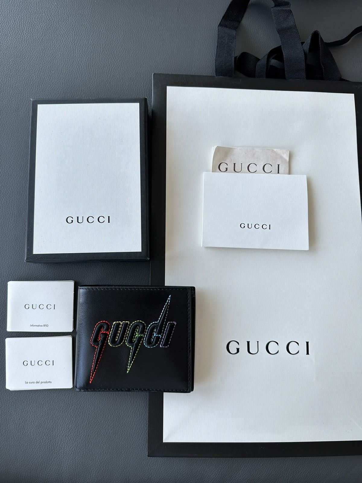 Gucci Runway Limited Edition Brand New Gucci Logo Leather Wallet Size ONE SIZE - 15 Thumbnail