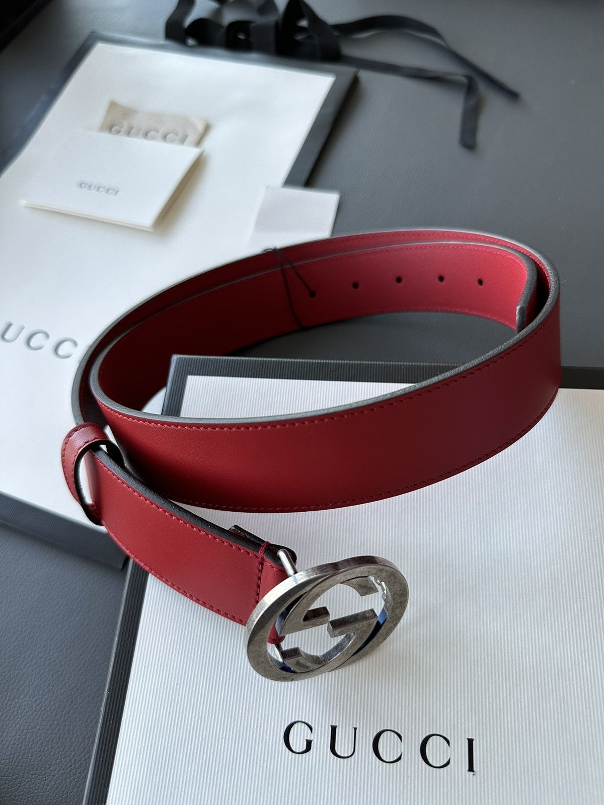 Gucci Super Runway Rare Brand New GG Logo Leather Belt 95cm Size 34 - 4 Thumbnail