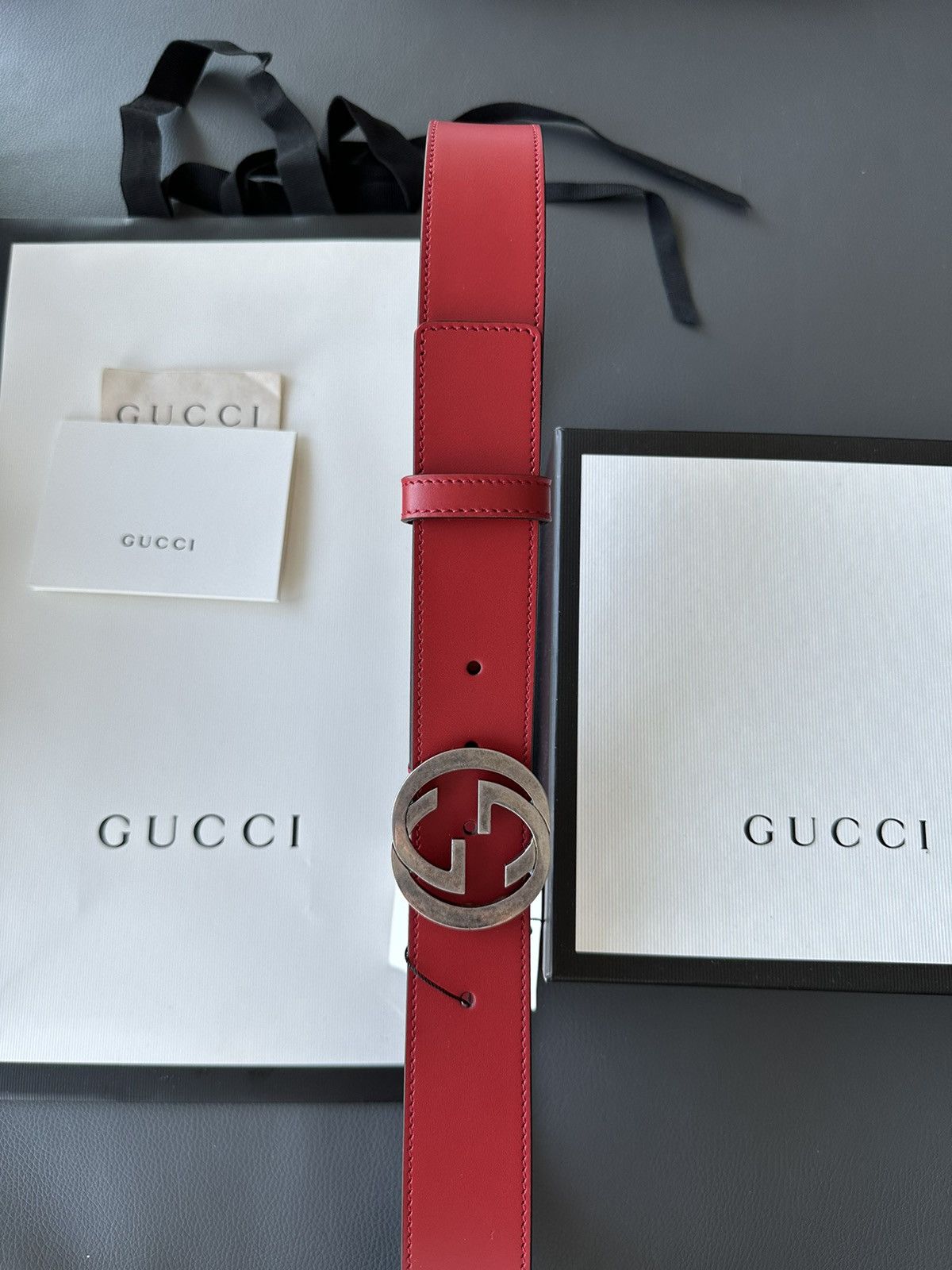 Gucci Super Runway Rare Brand New GG Logo Leather Belt 95cm Size 34 - 12 Thumbnail