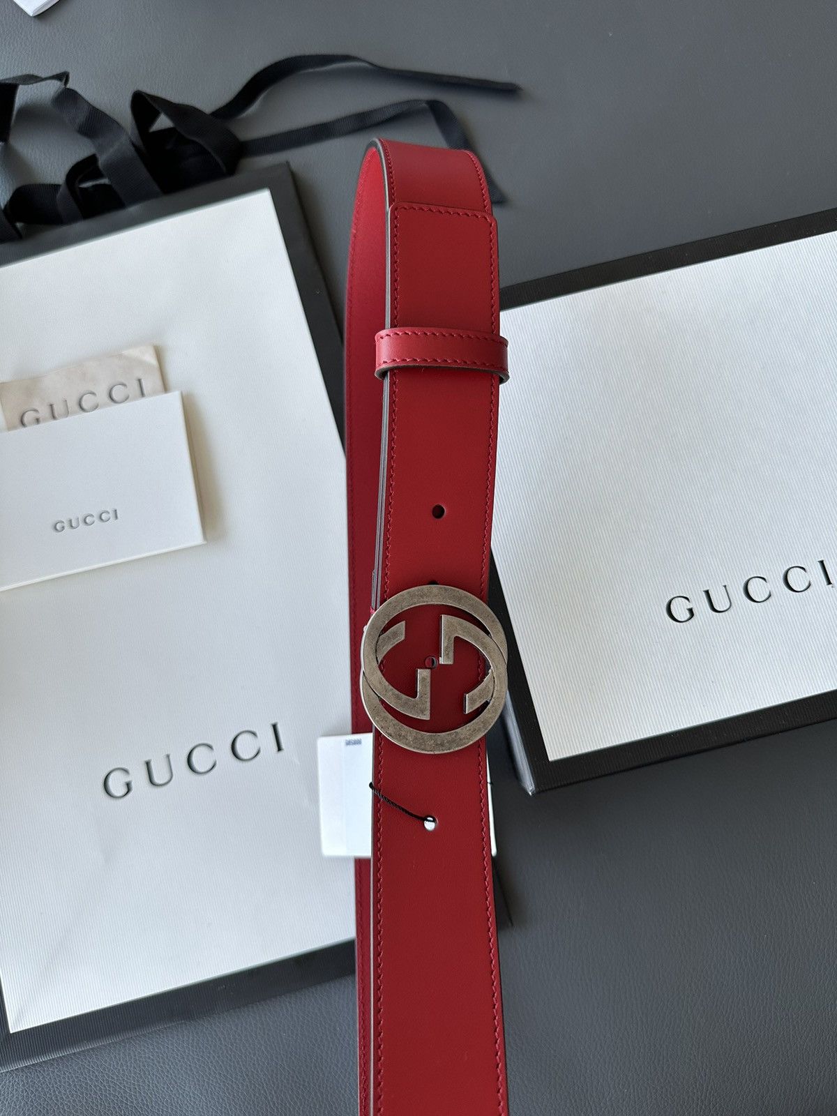 Gucci Super Runway Rare Brand New GG Logo Leather Belt 95cm Size 34 - 13 Thumbnail