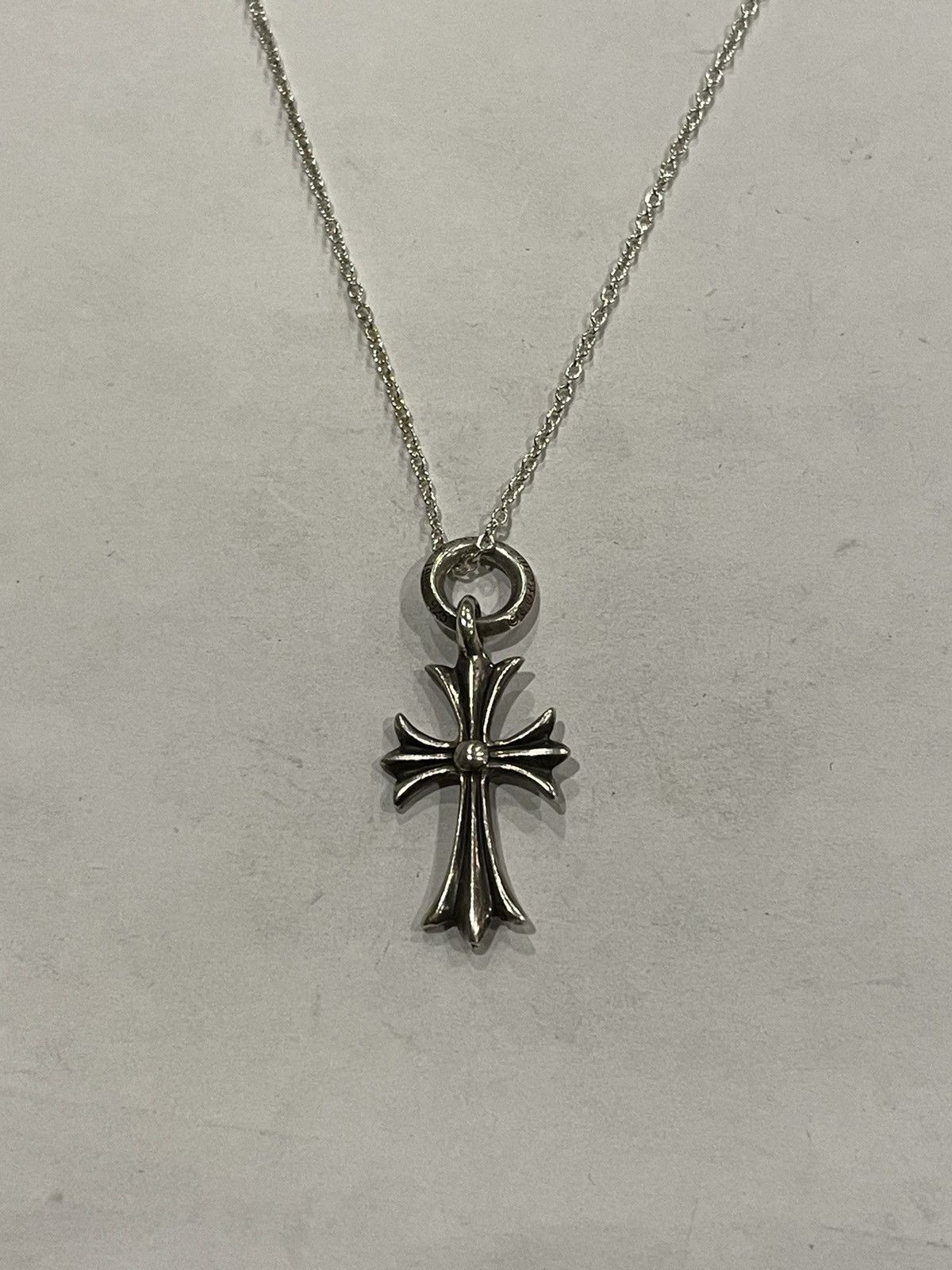 Chrome Hearts Cross Pendant Roll Chain Silver Necklace 925