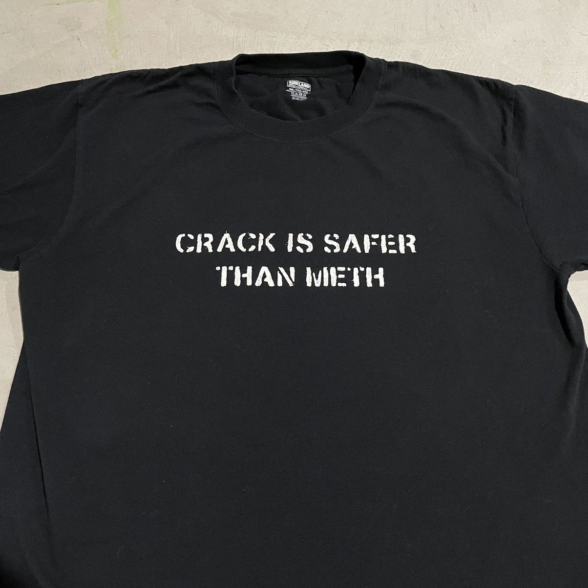 Vintage CRACK IS SAFER THAN METH drug joke statement stencil paint Grailed
