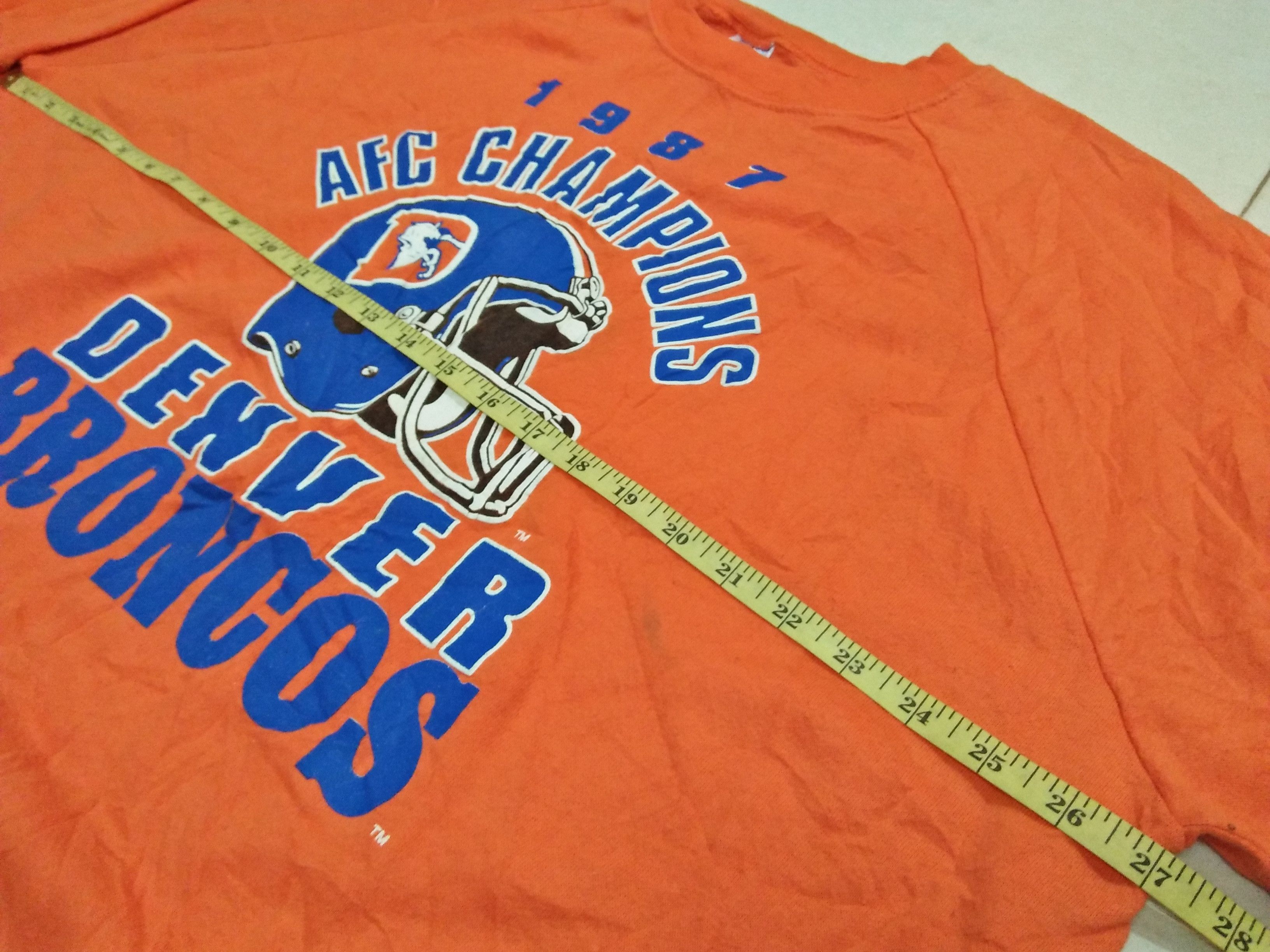 NFL DENVER BRONCOS AFC Champions 1987 Vintage Orange Sweatshirt Size US L / EU 52-54 / 3 - 8 Thumbnail