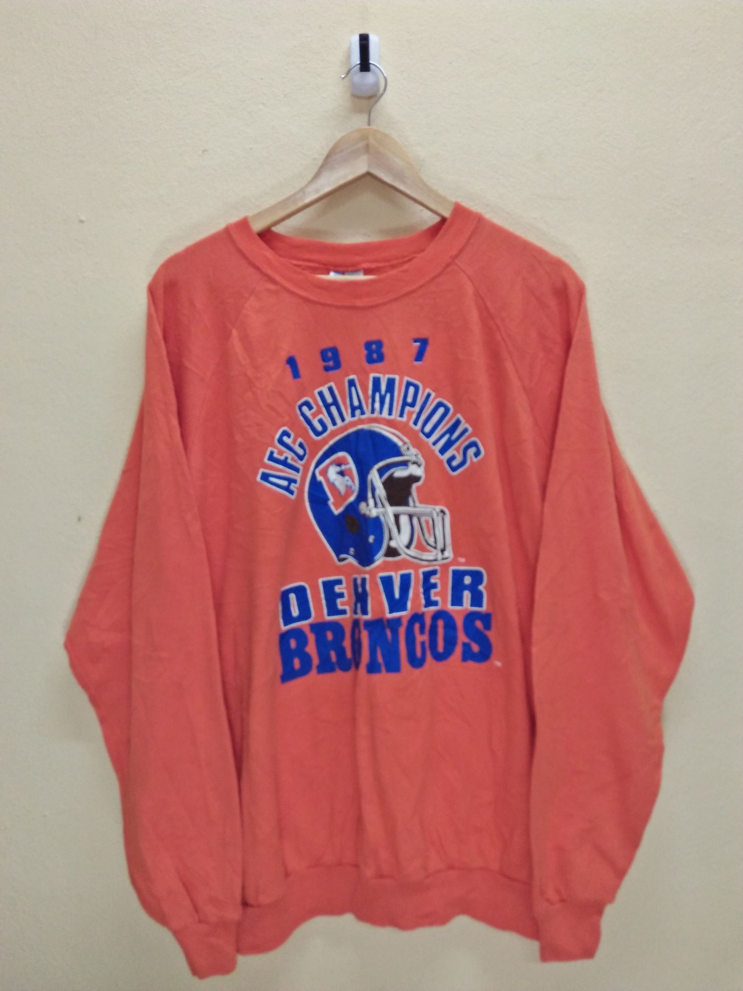 NFL DENVER BRONCOS AFC Champions 1987 Vintage Orange Sweatshirt Size US L / EU 52-54 / 3 - 2 Thumbnail