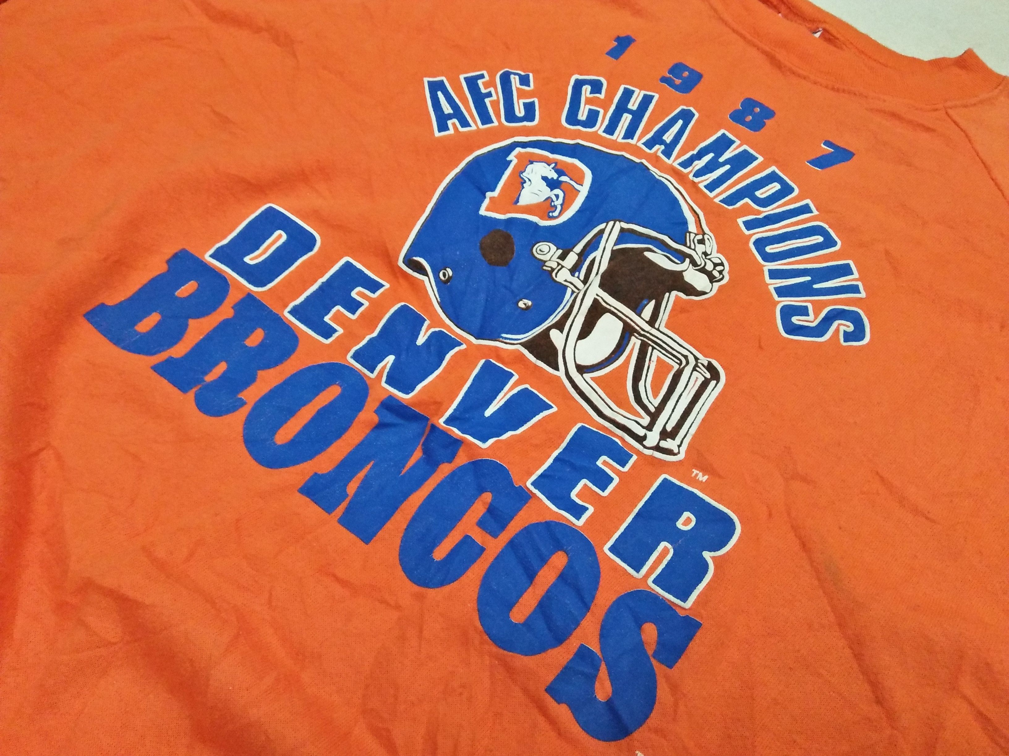 NFL DENVER BRONCOS AFC Champions 1987 Vintage Orange Sweatshirt Size US L / EU 52-54 / 3 - 5 Thumbnail