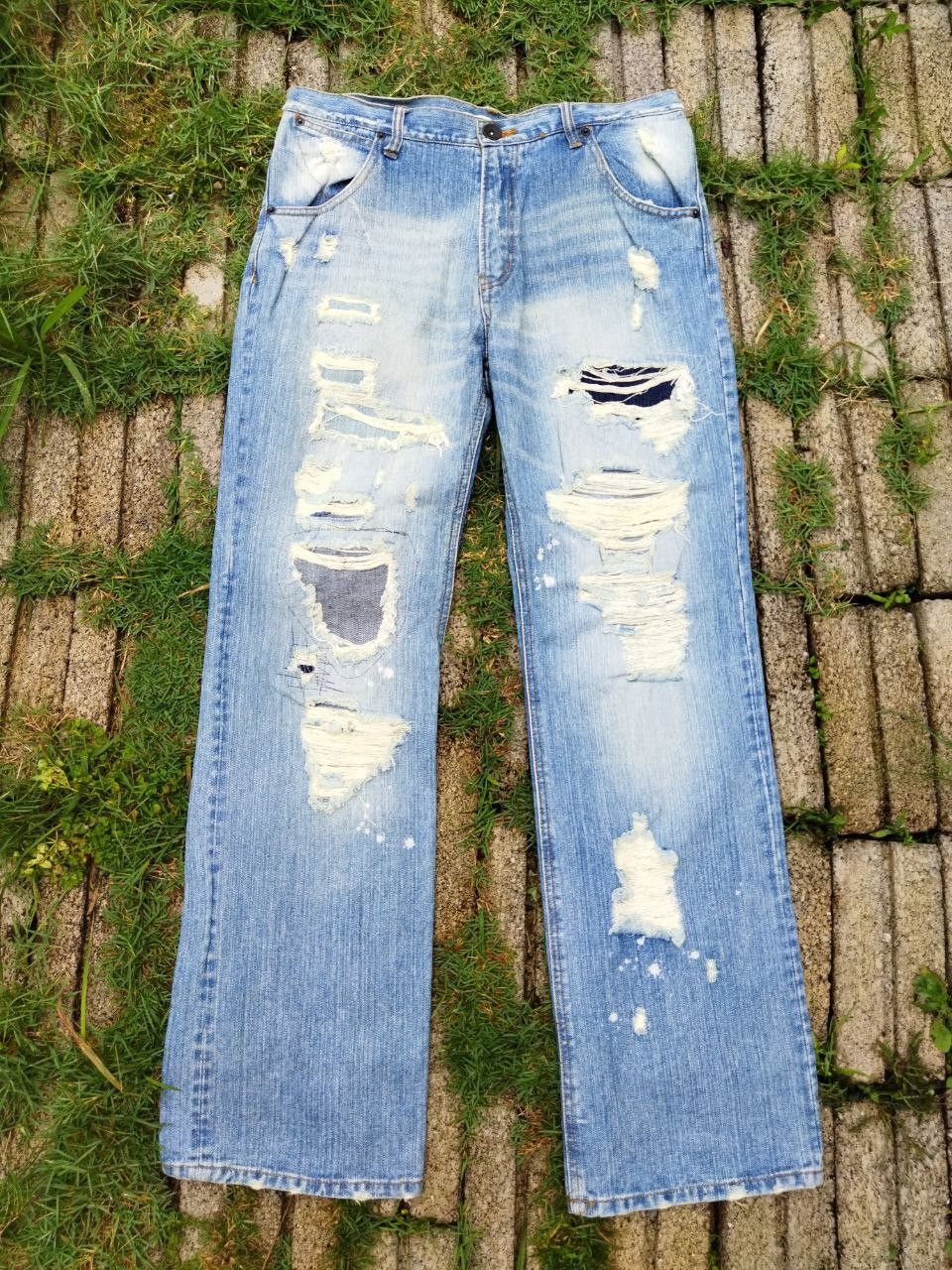 image of Beauty Beast x Distressed Denim japanese Distressed Style Jeans in Blue Distressed, Men's (Size 33)