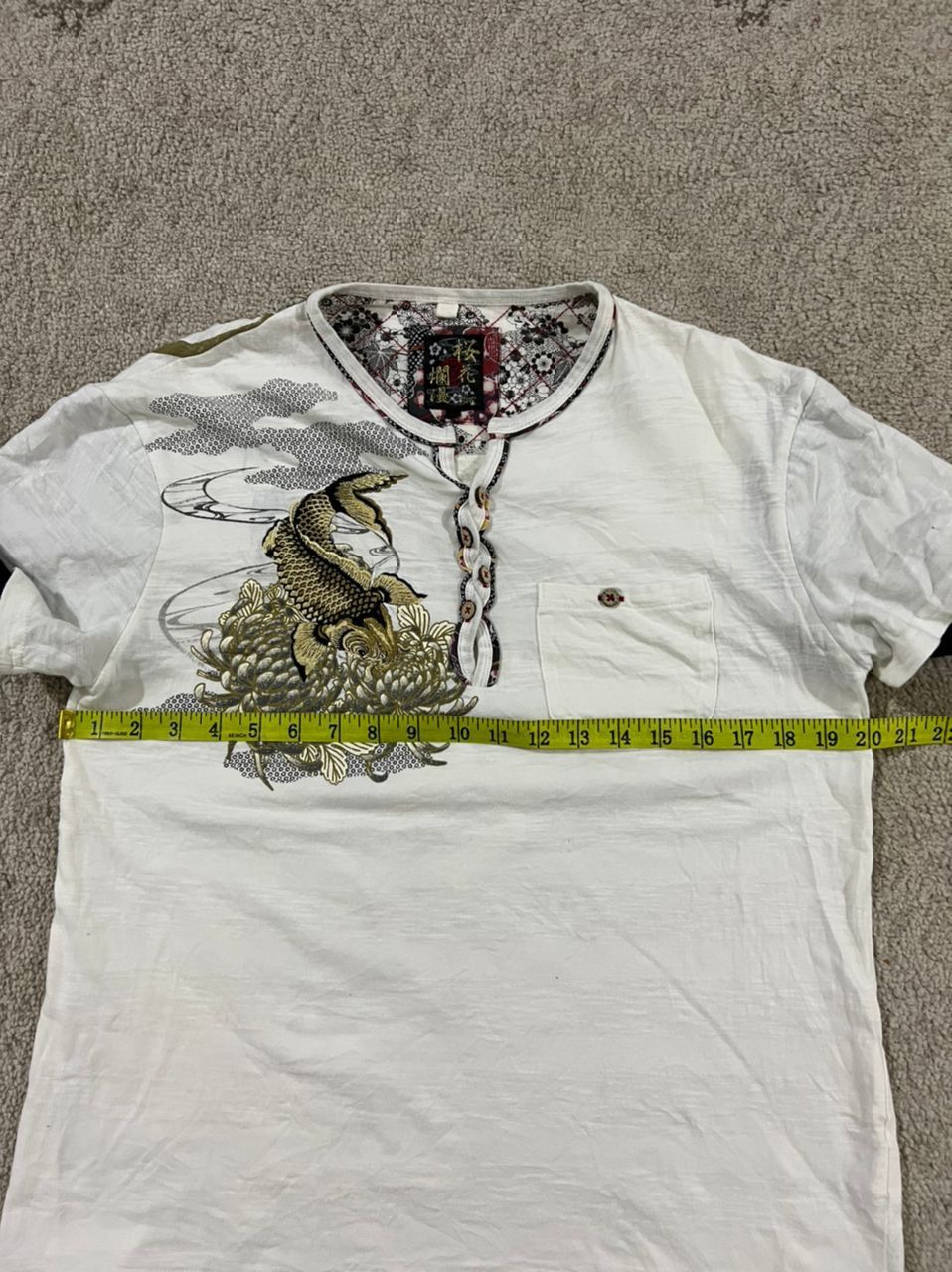 Japanese Brand Rare Bullet noise sukajan koi fish long sleeve tees Size US L / EU 52-54 / 3 - 8 Thumbnail