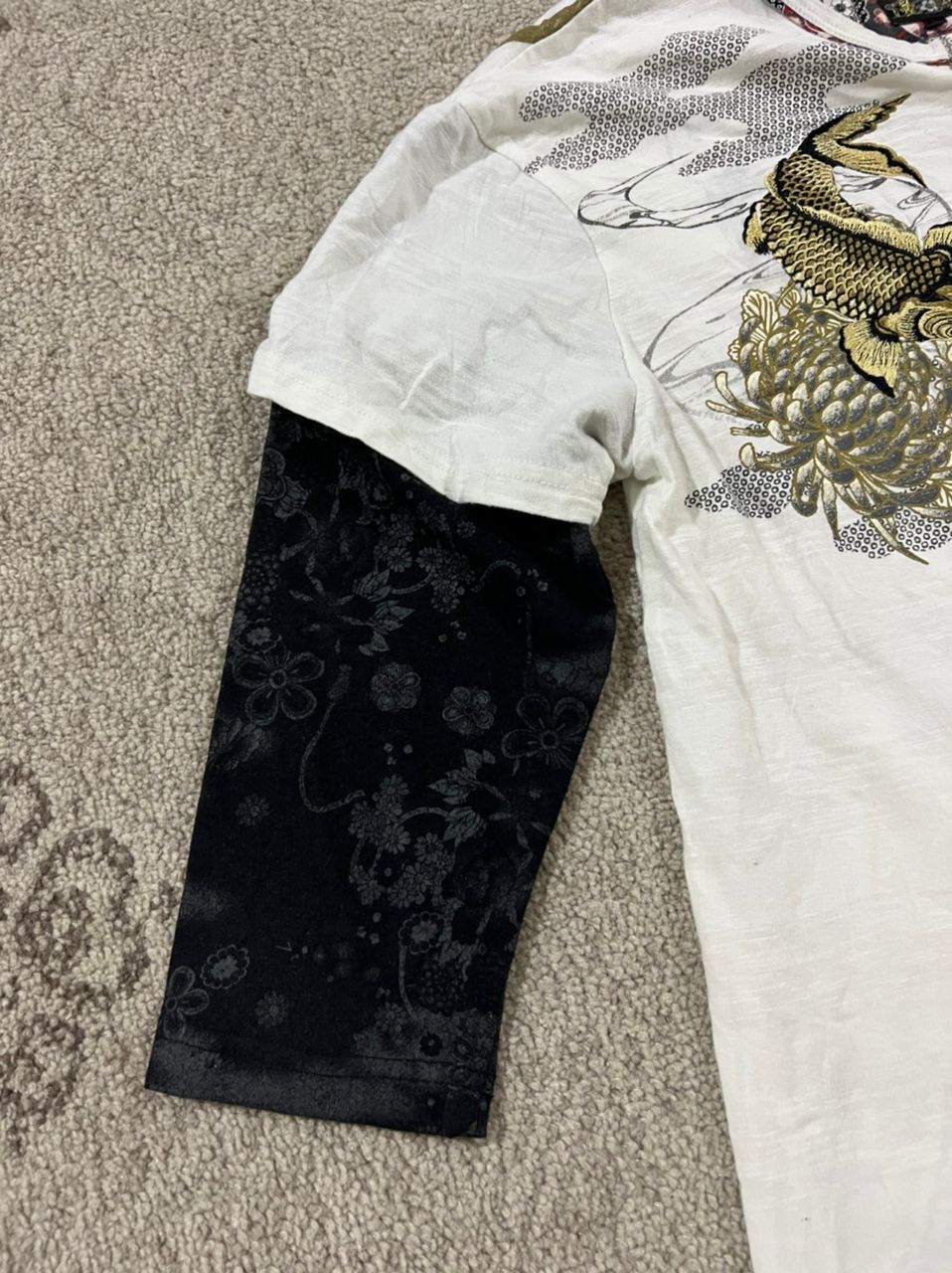 Japanese Brand Rare Bullet noise sukajan koi fish long sleeve tees Size US L / EU 52-54 / 3 - 6 Thumbnail