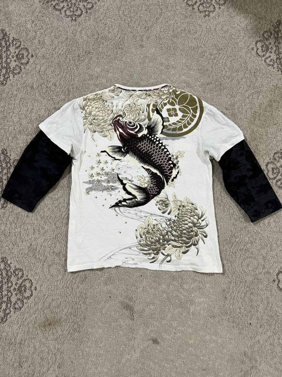 Japanese Brand Rare Bullet noise sukajan koi fish long sleeve tees Size US L / EU 52-54 / 3 - 1 Thumbnail