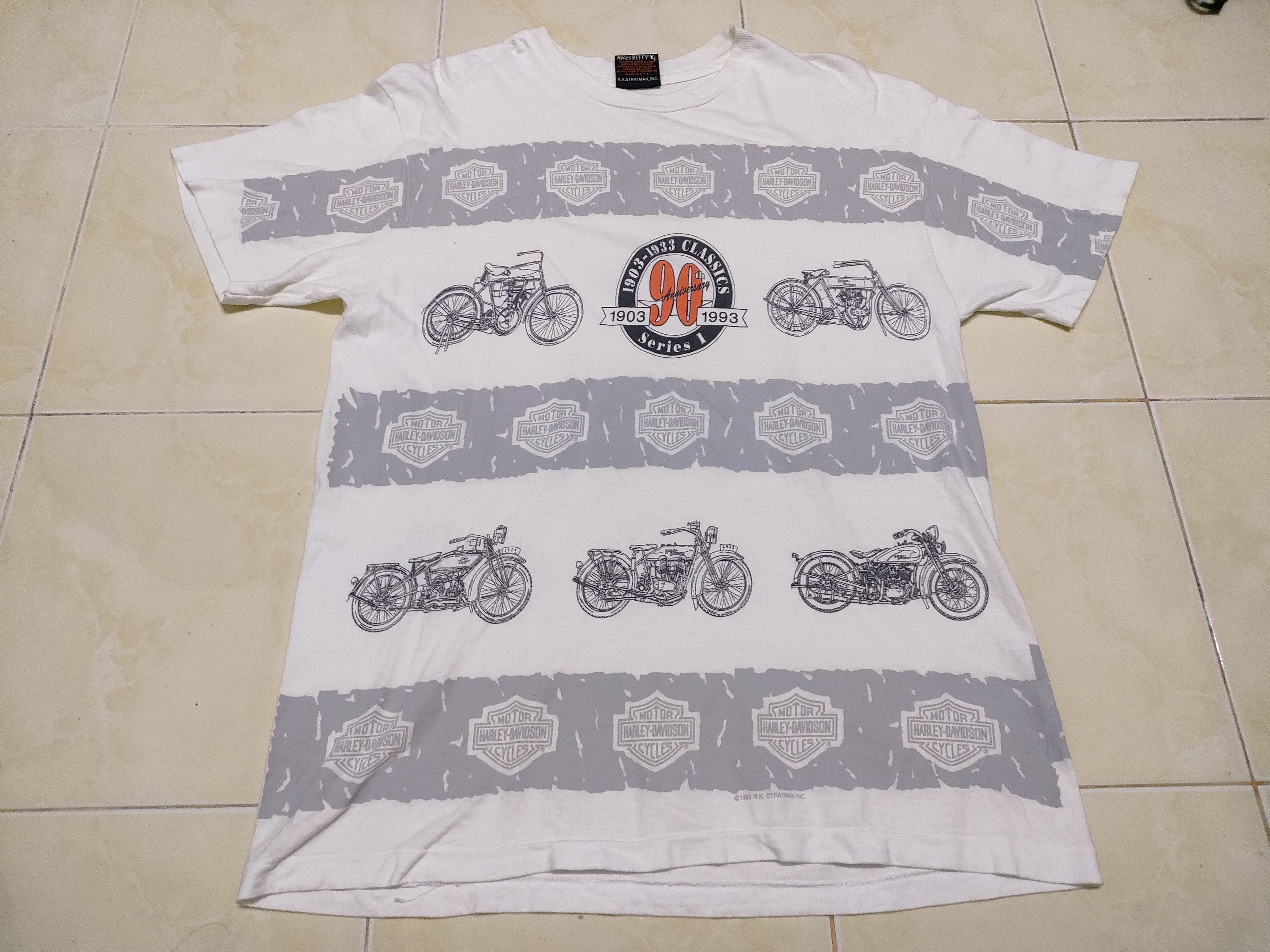 Harley Davidson × Vintage Vintage Harley Davidson AOP Full Print Bike Tee Size US L / EU 52-54 / 3 - 3 Thumbnail
