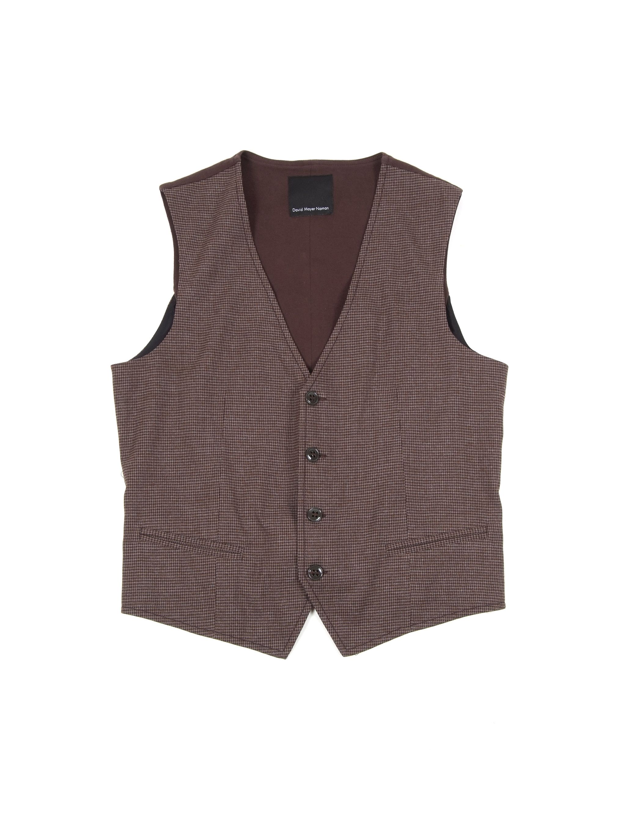 DAVID NAMAN David Mayer Naman Slim Fit Brown Vest Size 42R - 1 Thumbnail