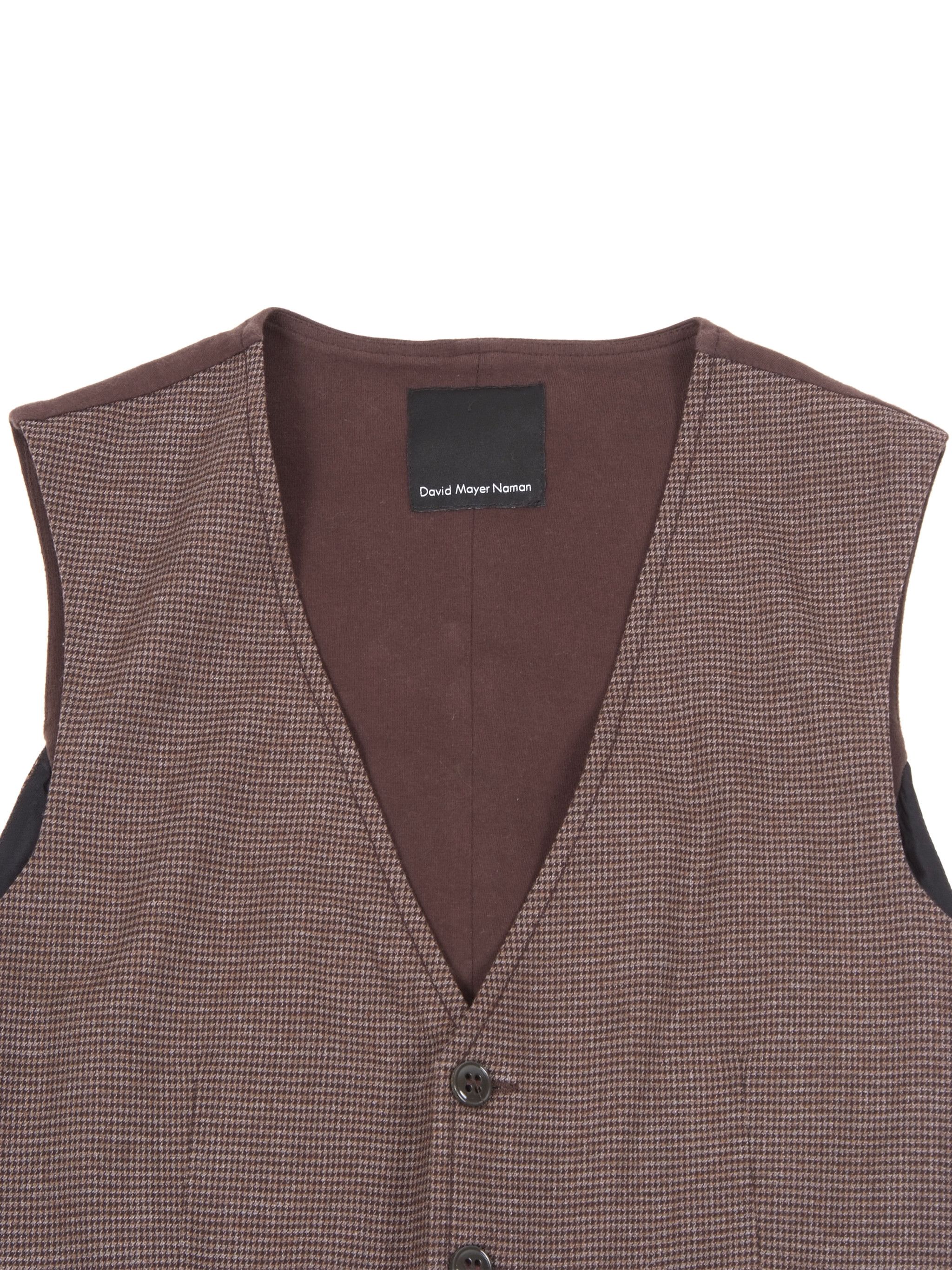 DAVID NAMAN David Mayer Naman Slim Fit Brown Vest Size 42R - 3 Thumbnail