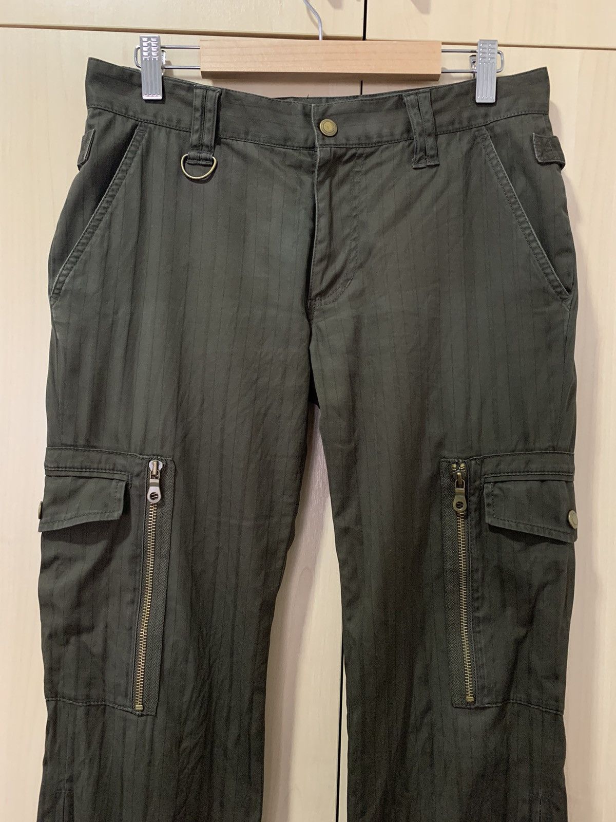 Morgan Homme Morgan Homme Cargo pant stripe zipper style design flare Size US 31 - 4 Thumbnail