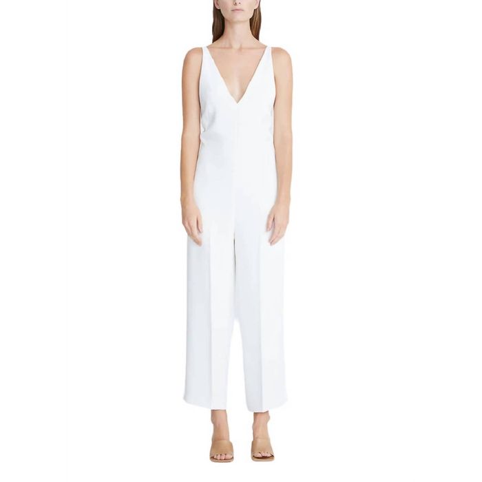 Halston Heritage New Halston Heritage Julianna Crepe V-neck Jumpsuit In 