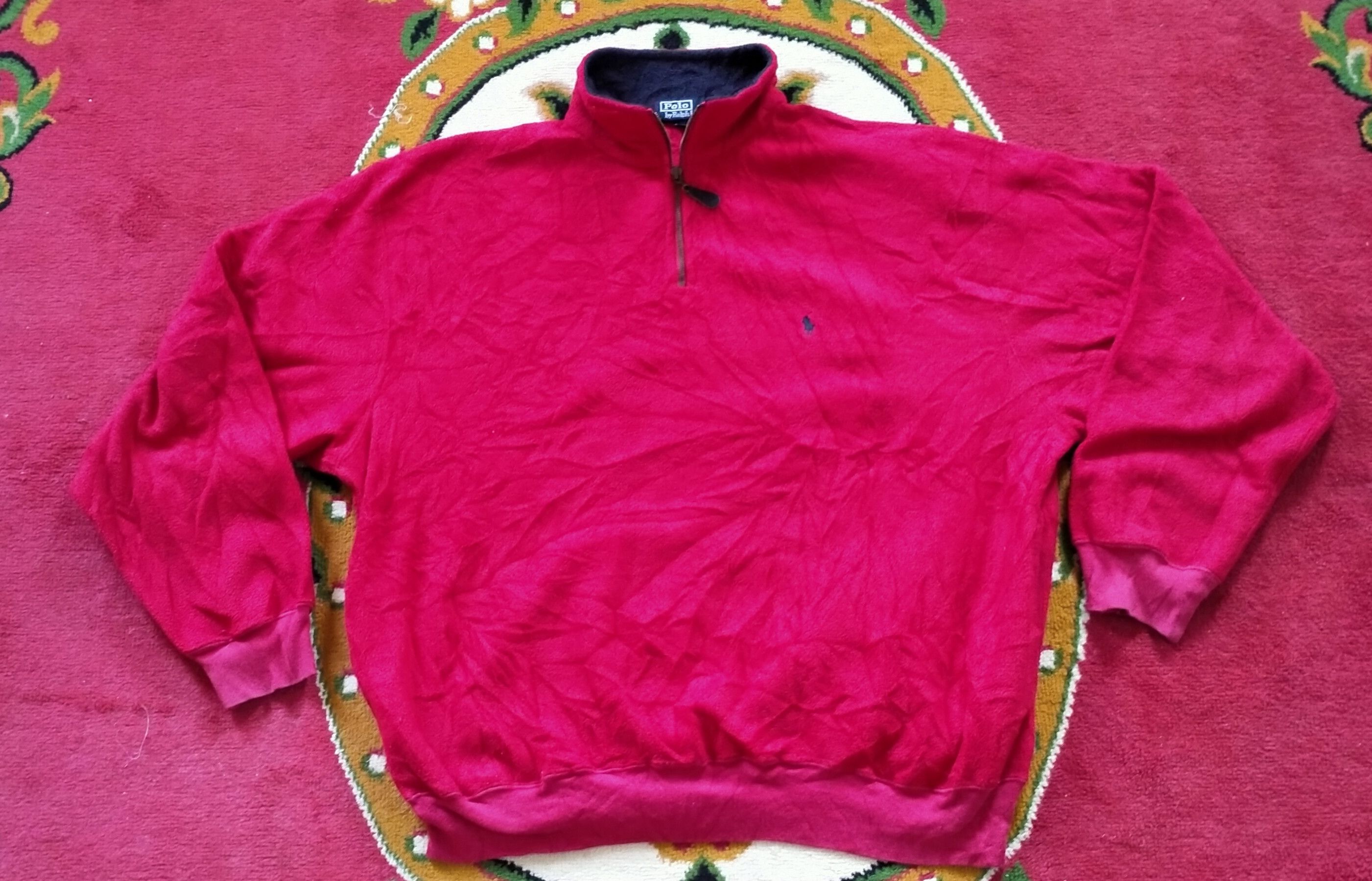 Polo Ralph Lauren × Ralph Lauren × Vintage 80's POLO by RL fleece half zipper sweatshirt size XXL Size US L / EU 52-54 / 3 - 1 Thumbnail