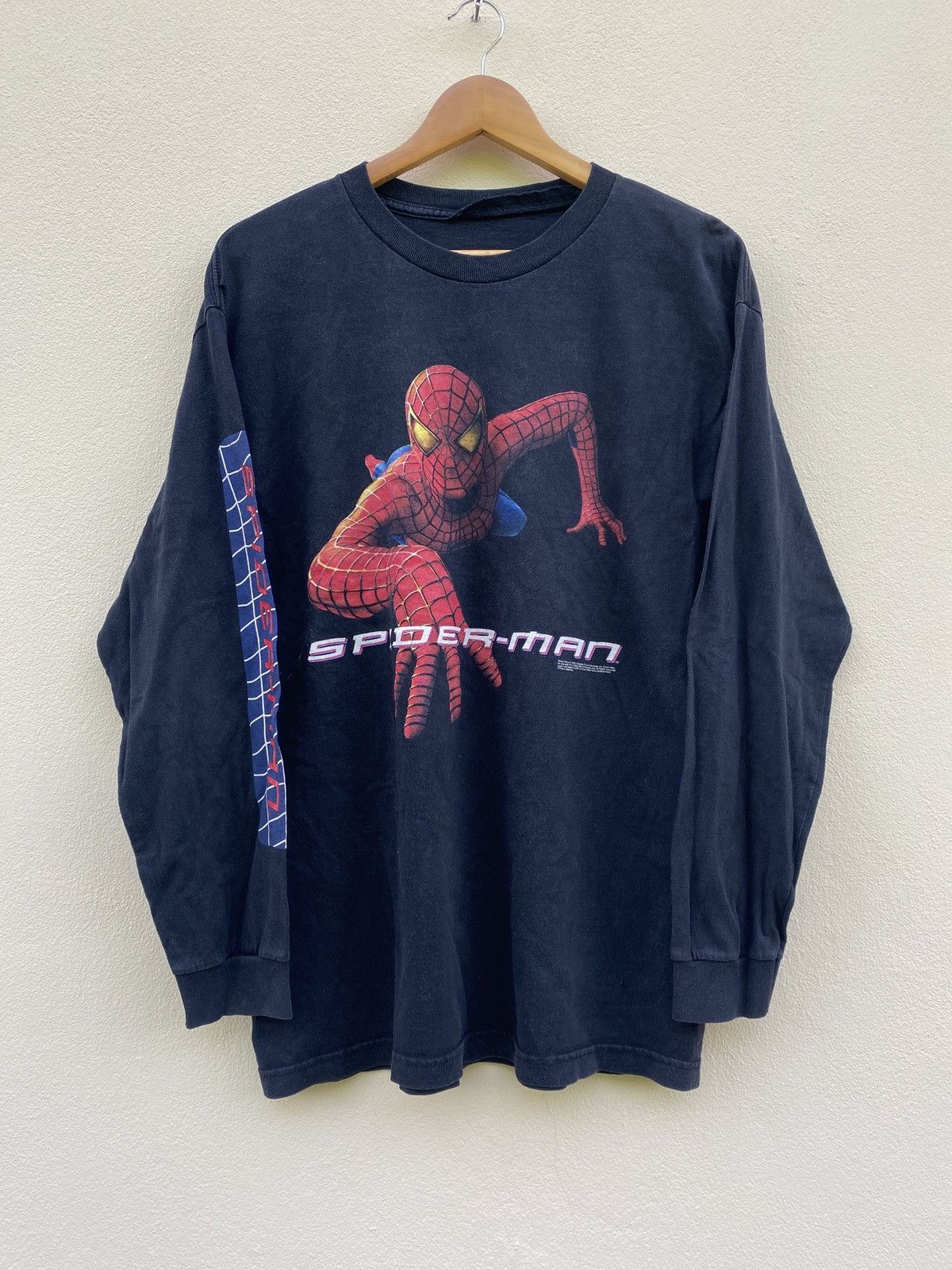 Vintage Vtg 00s Distress Spiderman Columbia pictures 2002 Longsleeve ...