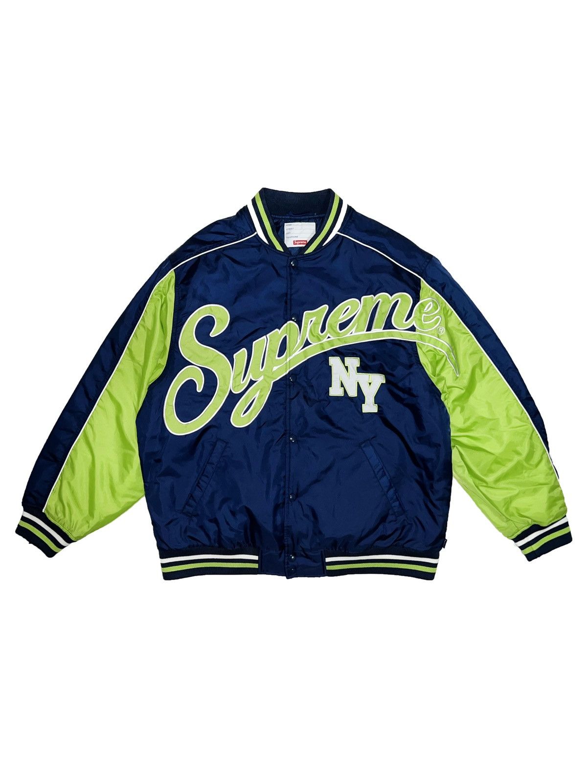 SUPREME CONTRAST SCRIPT VARSITY JACKET BLACK MEDIUM MINT | eBay Supreme Contrast Script Varsity Jacket M