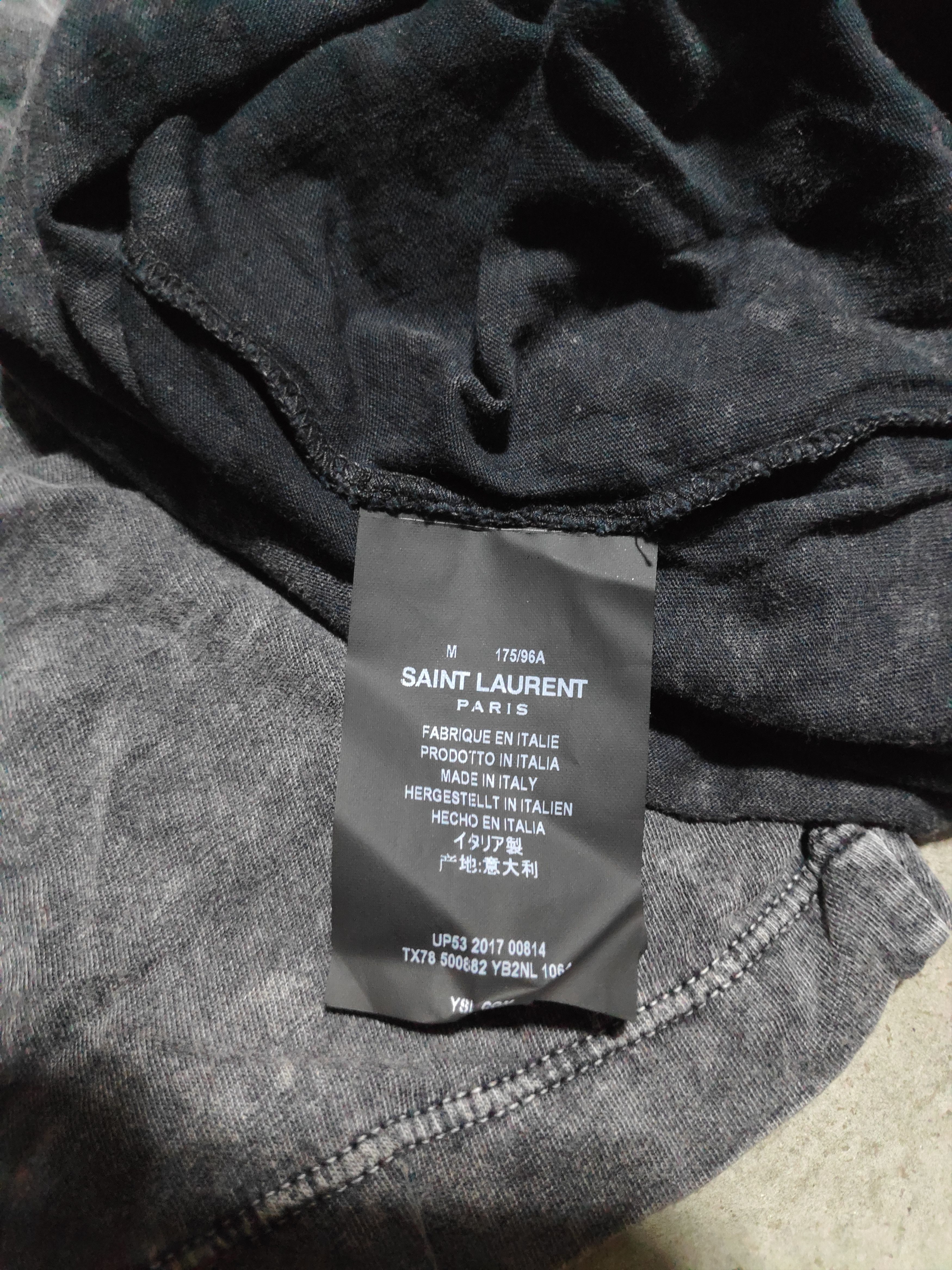 Saint Laurent Paris SAINT LAURENT UNIVERSITY TEE WASHED BLACK Size US M / EU 48-50 / 2 - 9 Thumbnail