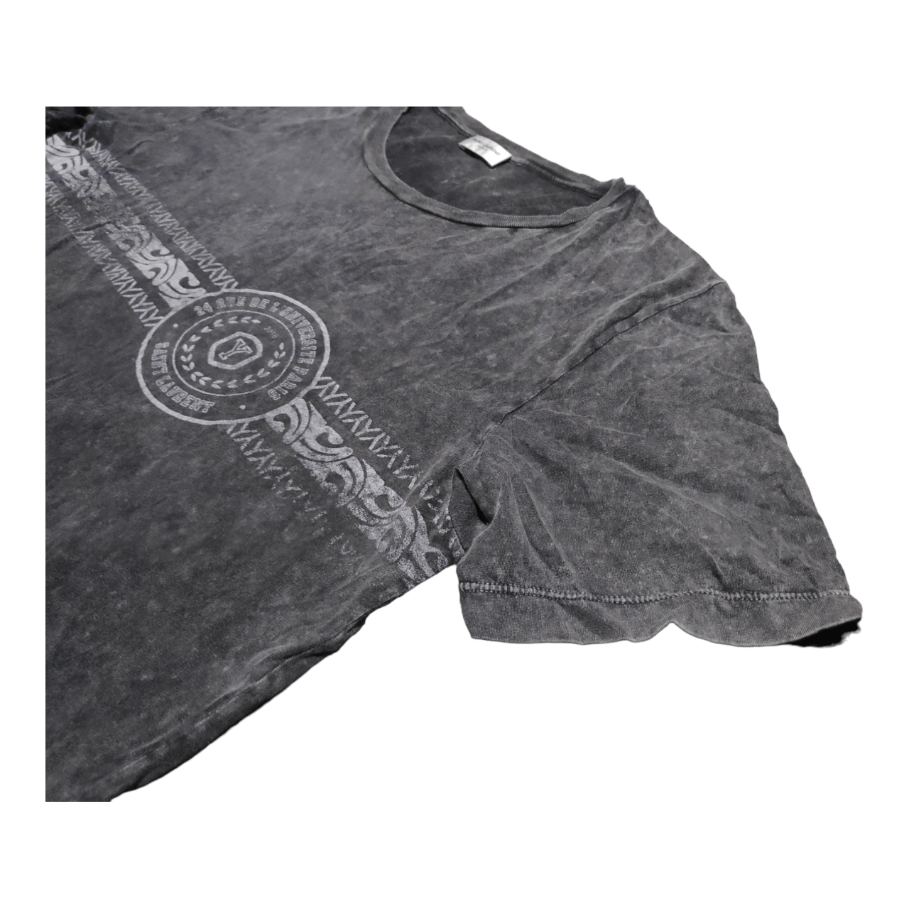 Saint Laurent Paris SAINT LAURENT UNIVERSITY TEE WASHED BLACK Size US M / EU 48-50 / 2 - 5 Thumbnail