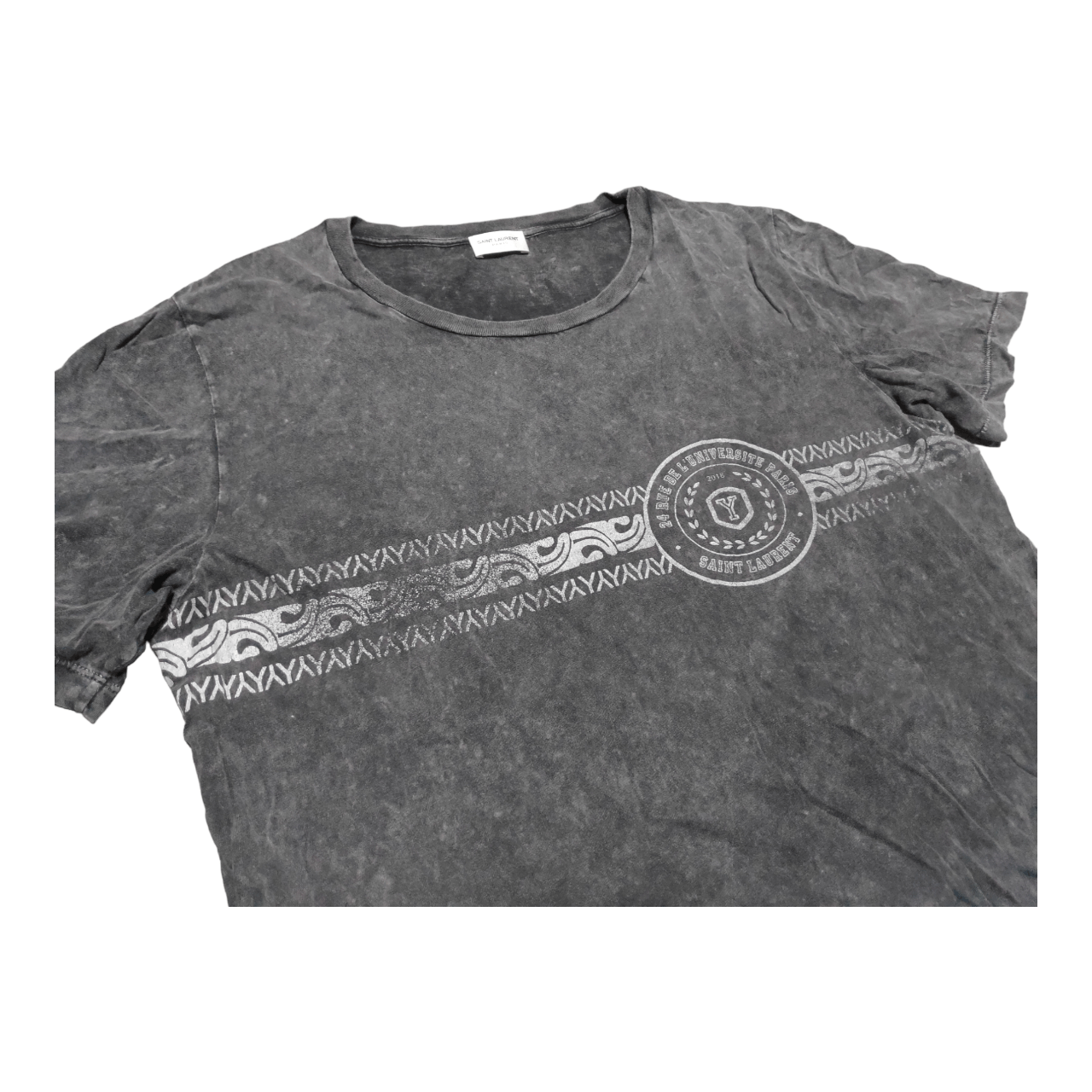 Saint Laurent Paris SAINT LAURENT UNIVERSITY TEE WASHED BLACK Size US M / EU 48-50 / 2 - 4 Thumbnail