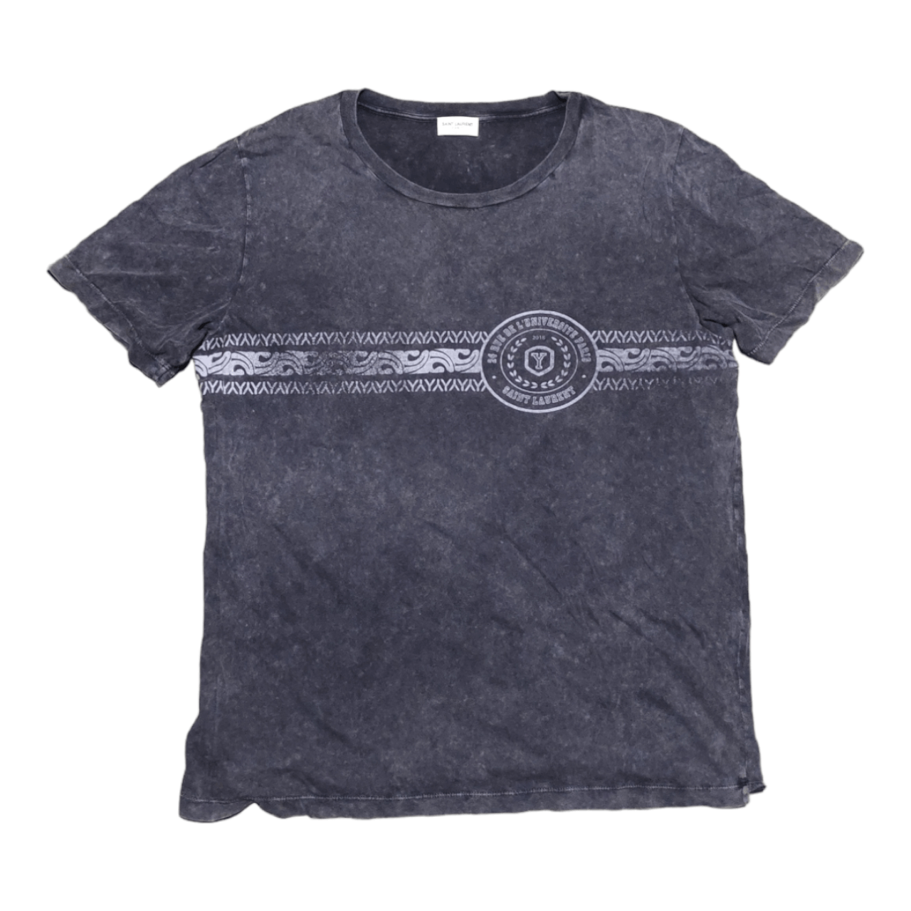 Saint Laurent Paris SAINT LAURENT UNIVERSITY TEE WASHED BLACK Size US M / EU 48-50 / 2 - 2 Thumbnail