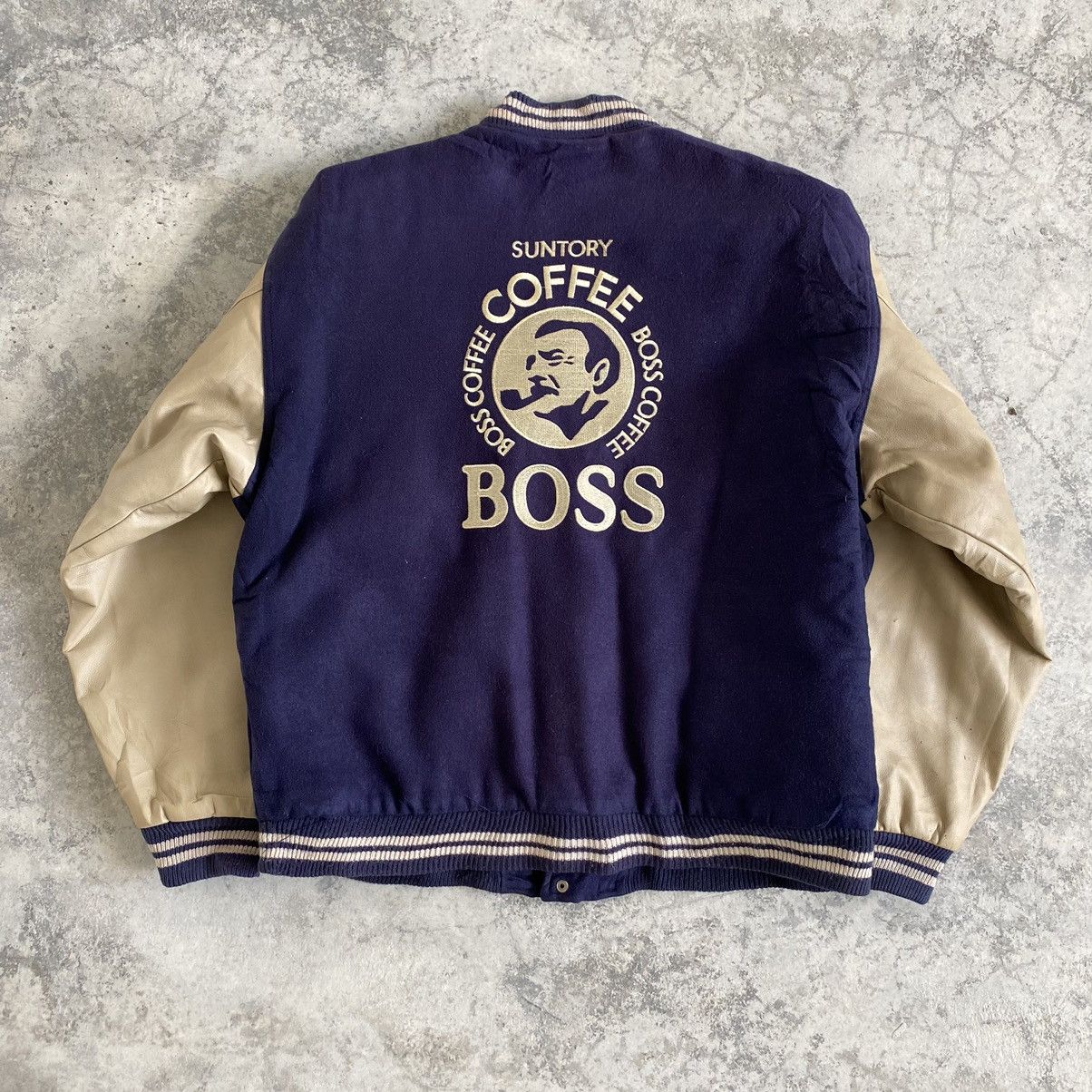 Vintage Suntory Boss Coffee Letterman College Jacket