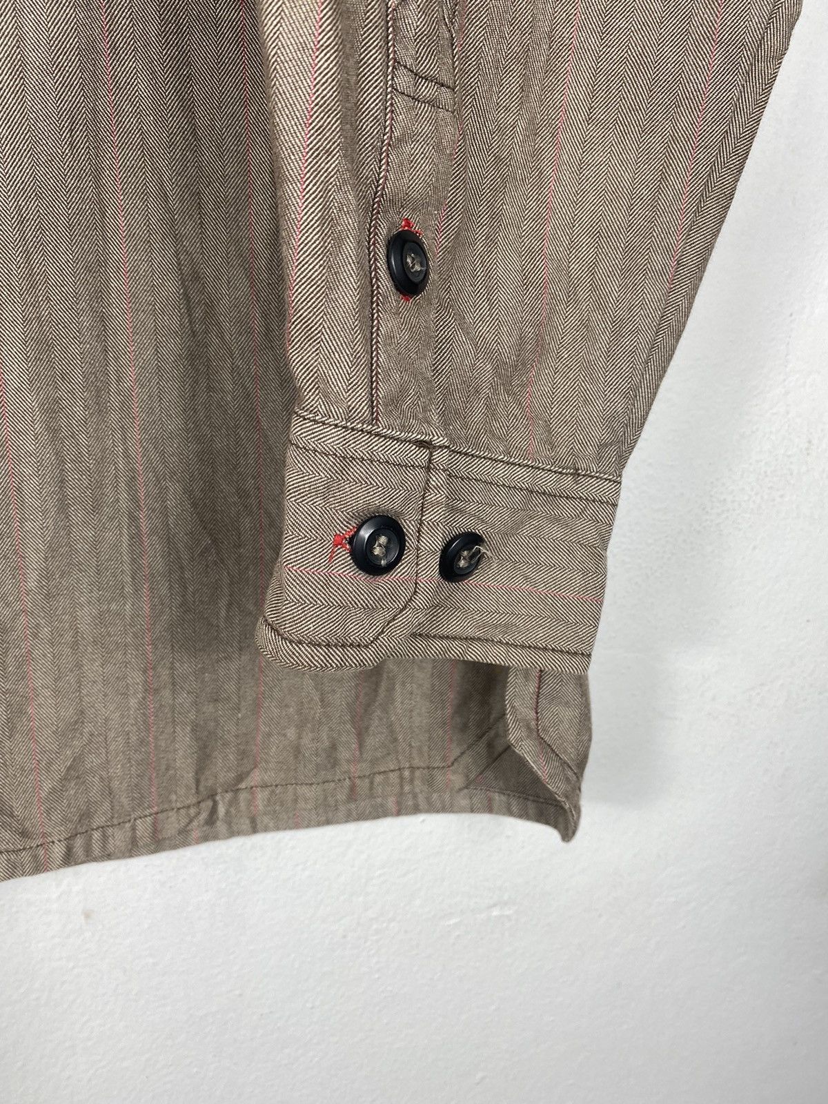 Japanese Brand Herringbone Twill Button Up Grafity Shirt By Conart Size US XL / EU 56 / 4 - 5 Thumbnail
