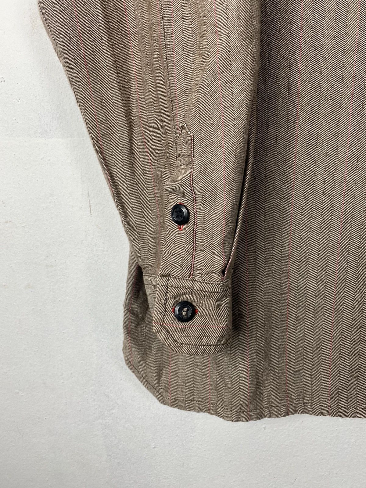 Japanese Brand Herringbone Twill Button Up Grafity Shirt By Conart Size US XL / EU 56 / 4 - 6 Thumbnail