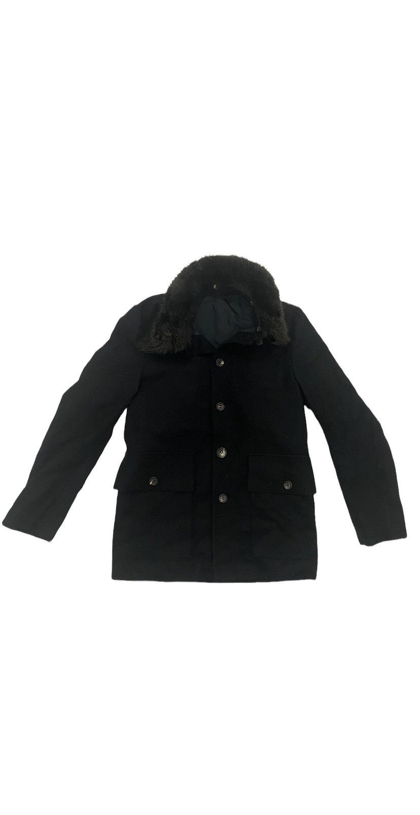 Vintage VTG Y’s Black Fur Collar Coat Size US XXS / EU 40 - 1 Thumbnail