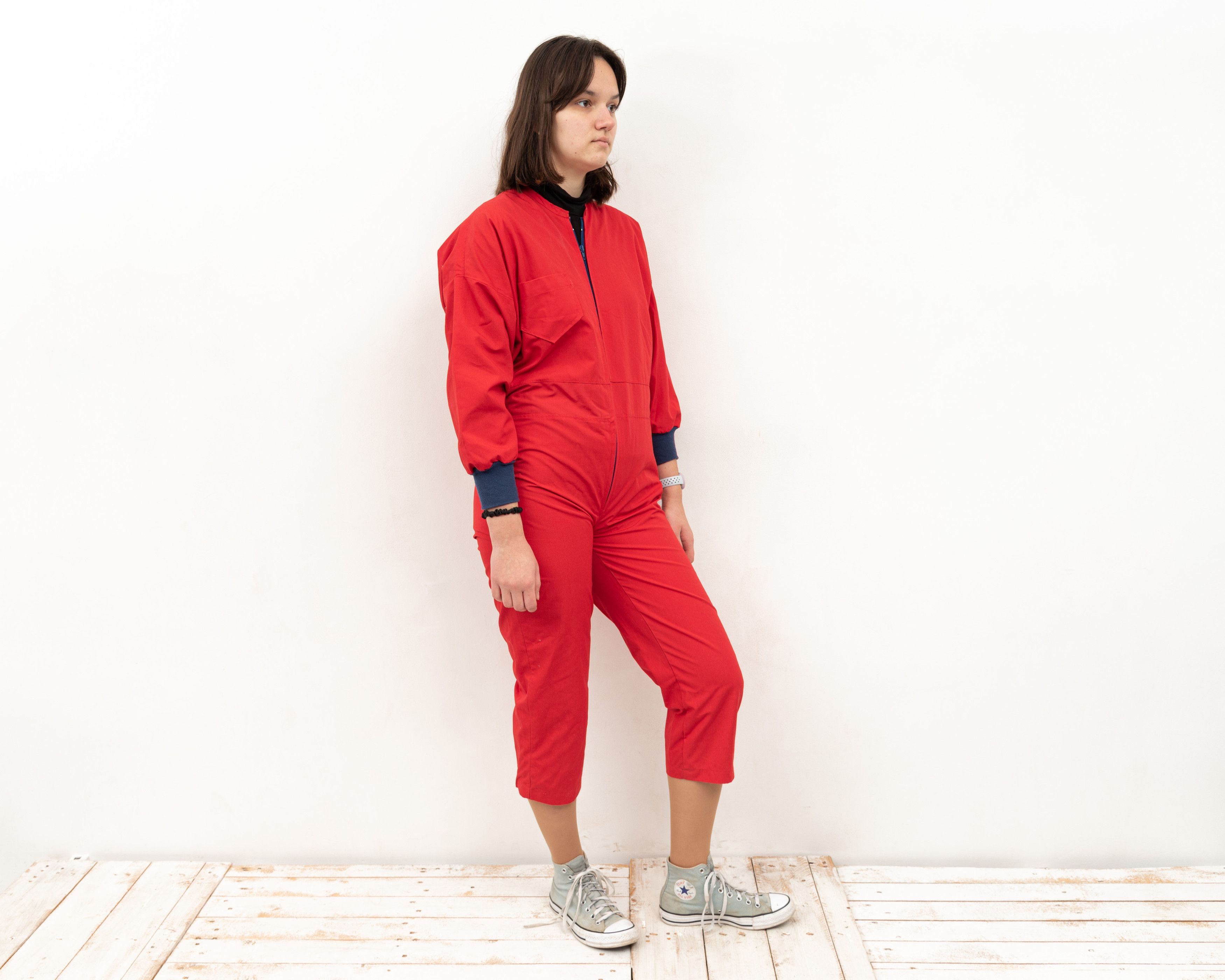 Vintage Worker Chore Jumpsuit Playsuit Utility Overalls Coveralls Size 28" / US 6 / IT 42 - 3 Thumbnail