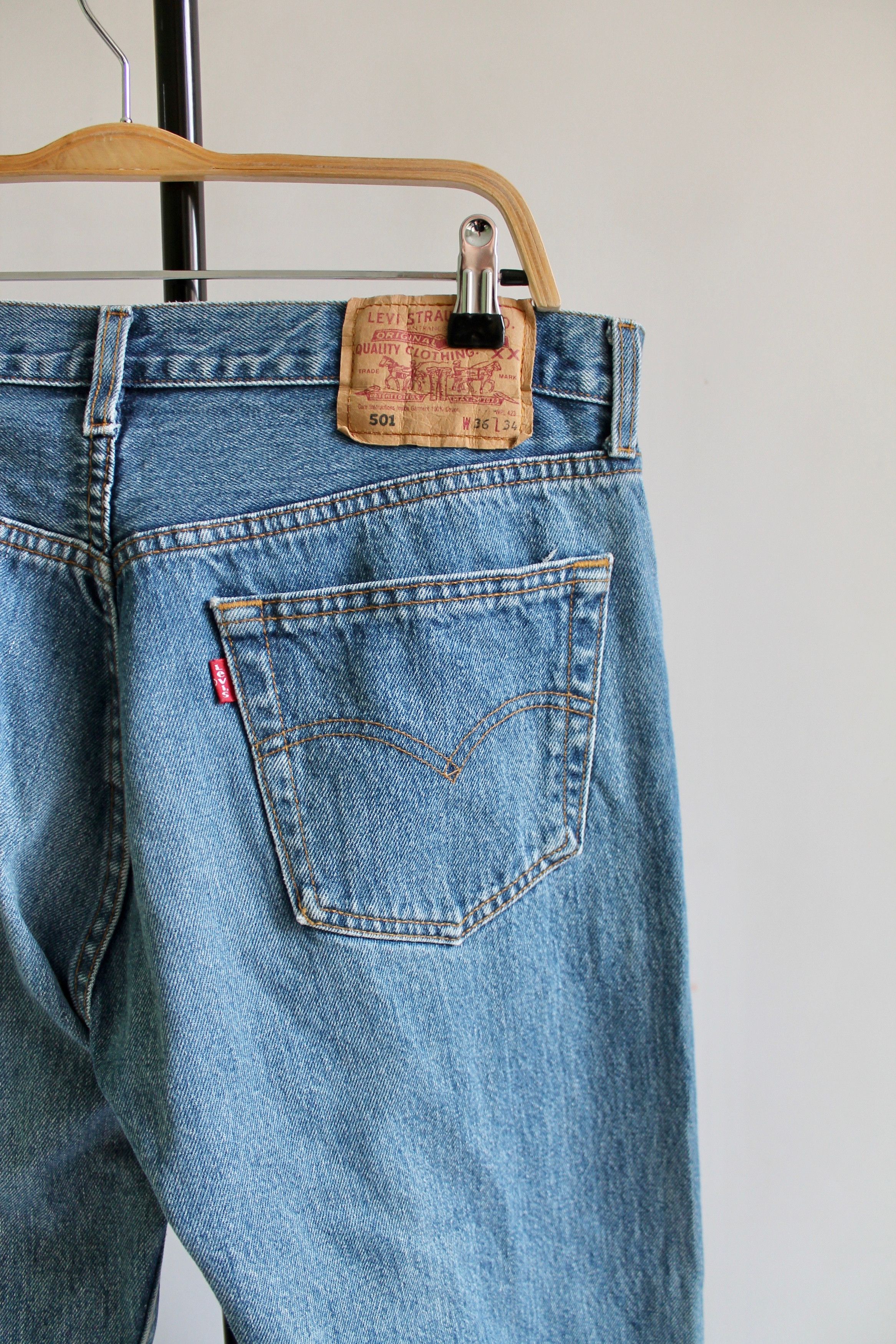 Levi's Vintage Clothing 90's Levi's 501 Vintage washed blue denim pants Red Tab Size US 35 - 6 Thumbnail