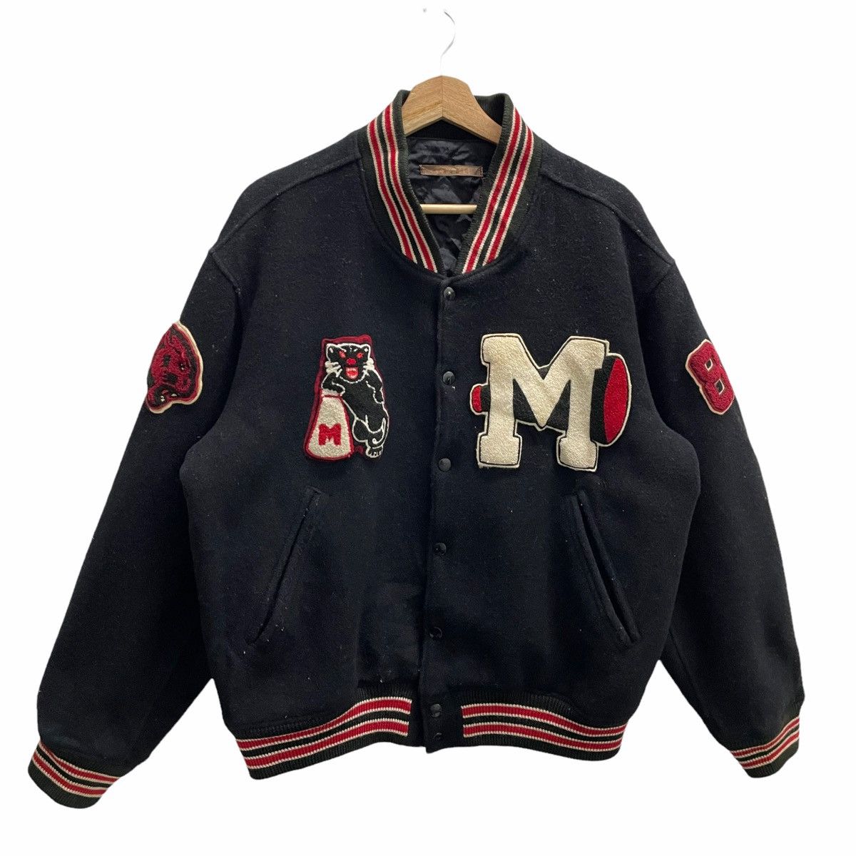 BIGI 💥MENS BIGI VARSITY BOMBER VINTAGE JACKET BIG LOGO BACKHIT Size US M / EU 48-50 / 2 - 2 Thumbnail