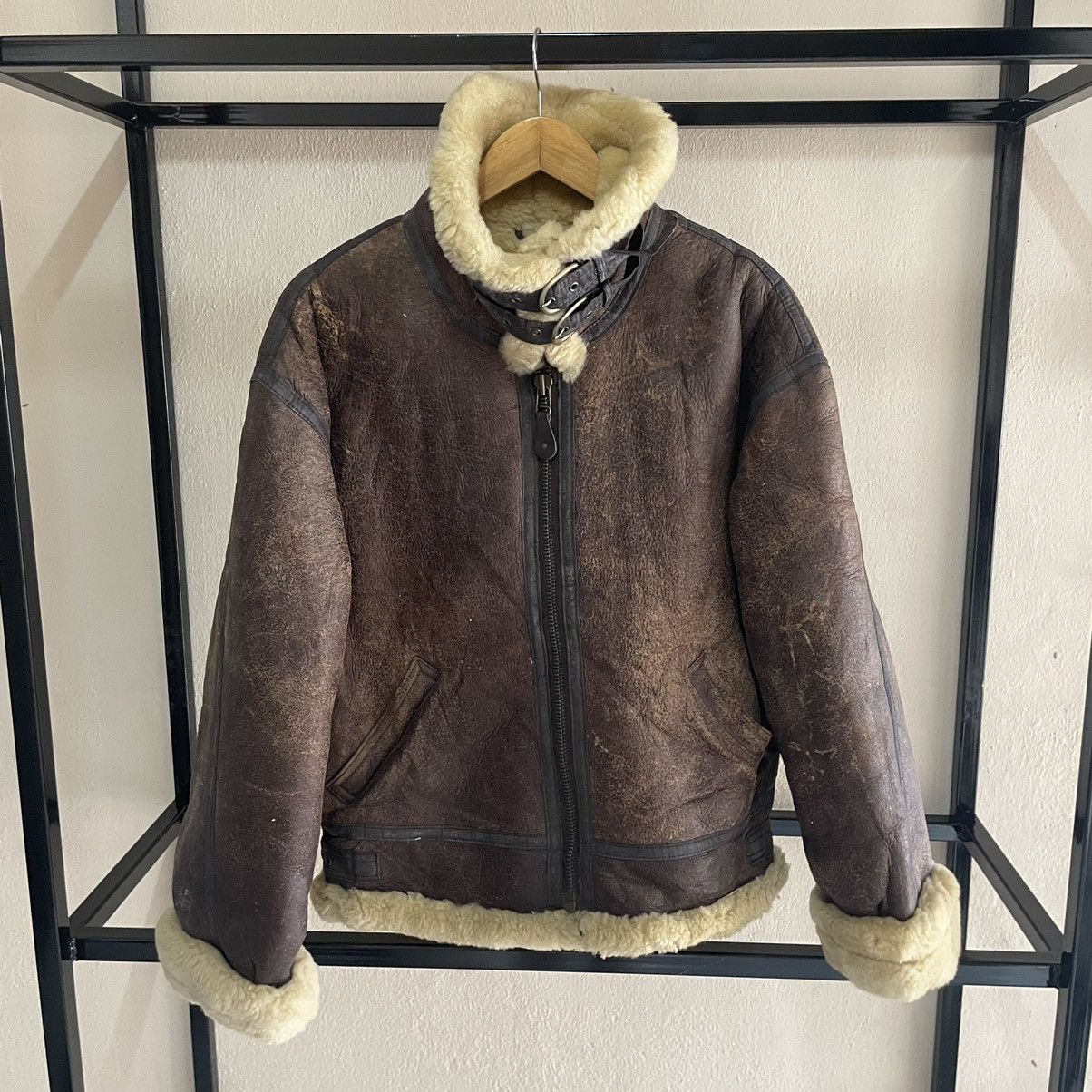 Other 💥 VINTAGE B3 US MILITARY SHEEPSKIN LEATHER JACKET Size US M / EU 48-50 / 2 - 7 Thumbnail