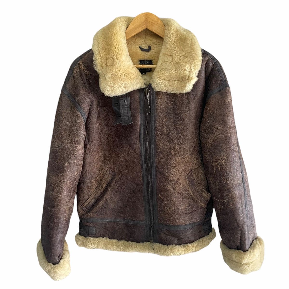 Other 💥 VINTAGE B3 US MILITARY SHEEPSKIN LEATHER JACKET Size US M / EU 48-50 / 2 - 1 Thumbnail