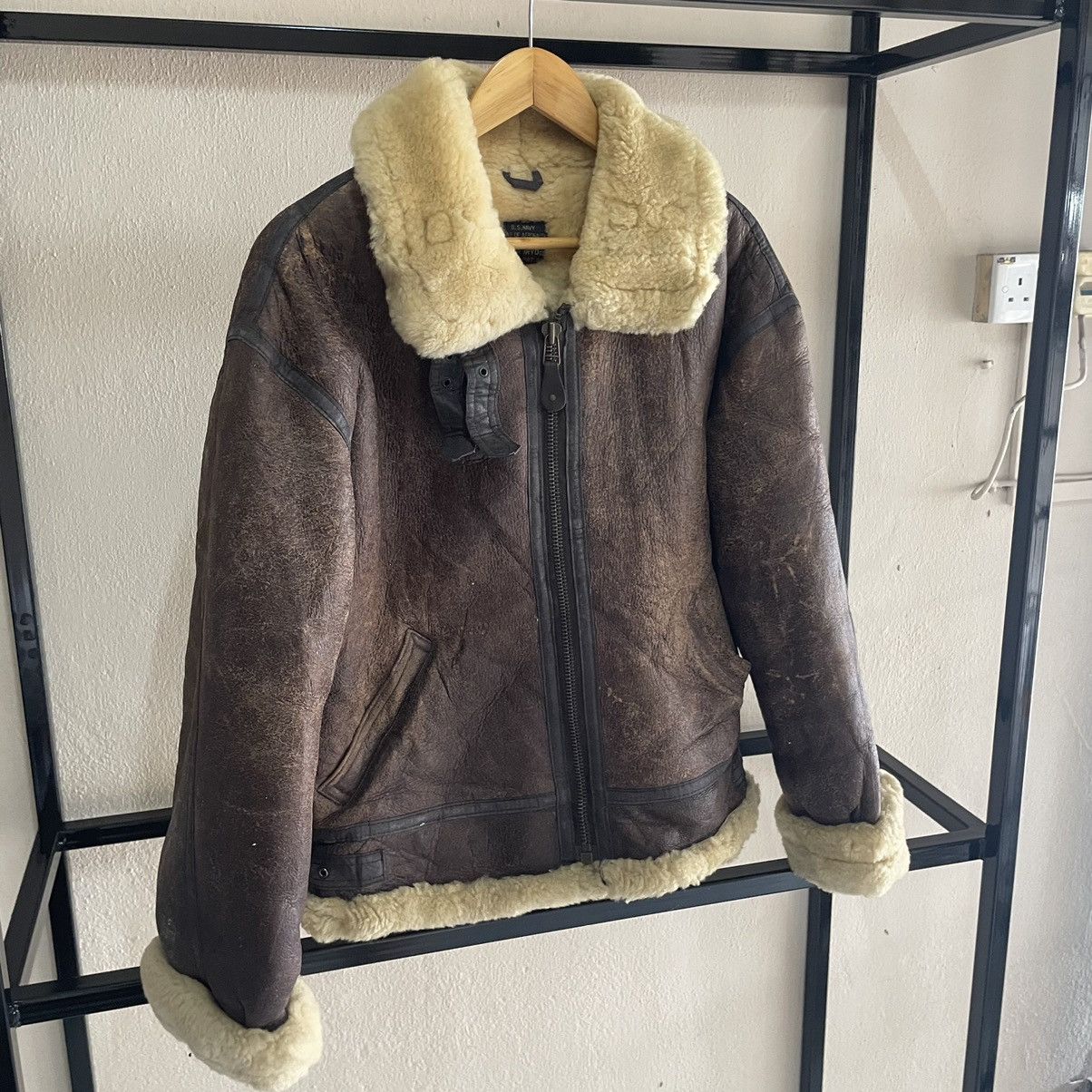 Other 💥 VINTAGE B3 US MILITARY SHEEPSKIN LEATHER JACKET Size US M / EU 48-50 / 2 - 2 Thumbnail