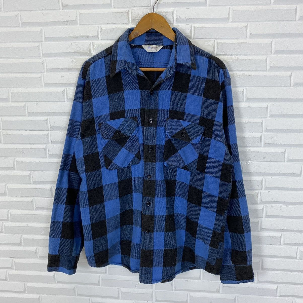 FiveBrother VINTAGE FIVE BROTHER TARTAN DESIGN FLANNEL Size US L / EU 52-54 / 3 - 4 Thumbnail