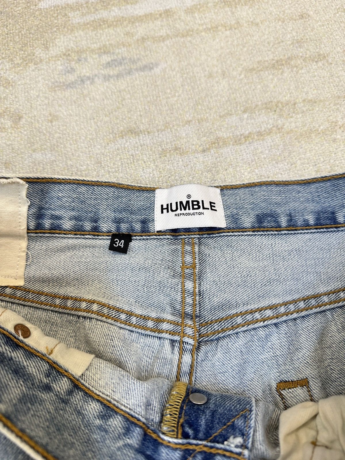 Japanese Brand HUMBLE La Flare Levi’s Jeans With Star Patches Size US 34 / EU 50 - 10 Thumbnail