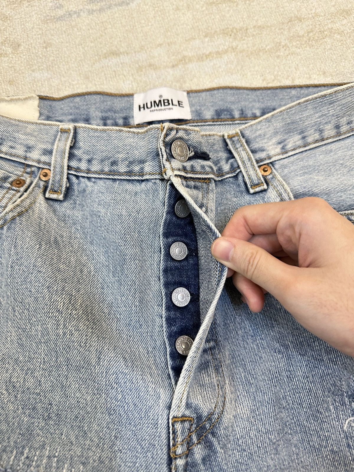 Japanese Brand HUMBLE La Flare Levi’s Jeans With Star Patches Size US 34 / EU 50 - 9 Thumbnail