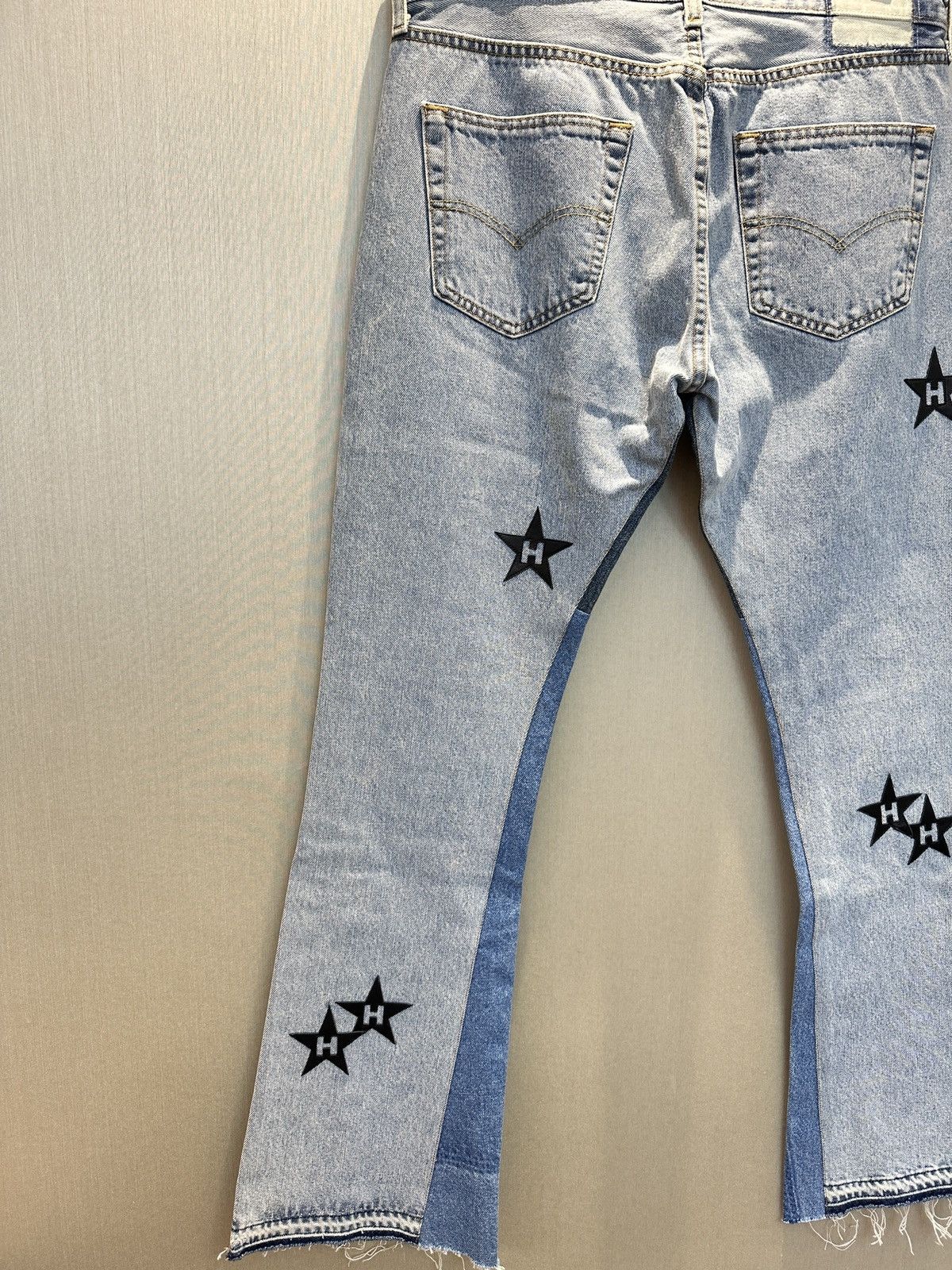 Japanese Brand HUMBLE La Flare Levi’s Jeans With Star Patches Size US 34 / EU 50 - 7 Thumbnail