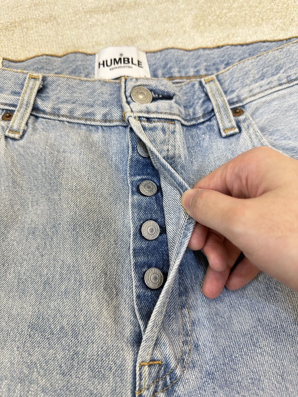 Japanese Brand HUMBLE La Flare Levi’s Jeans With Star Patches Size US 34 / EU 50 - 9 Thumbnail