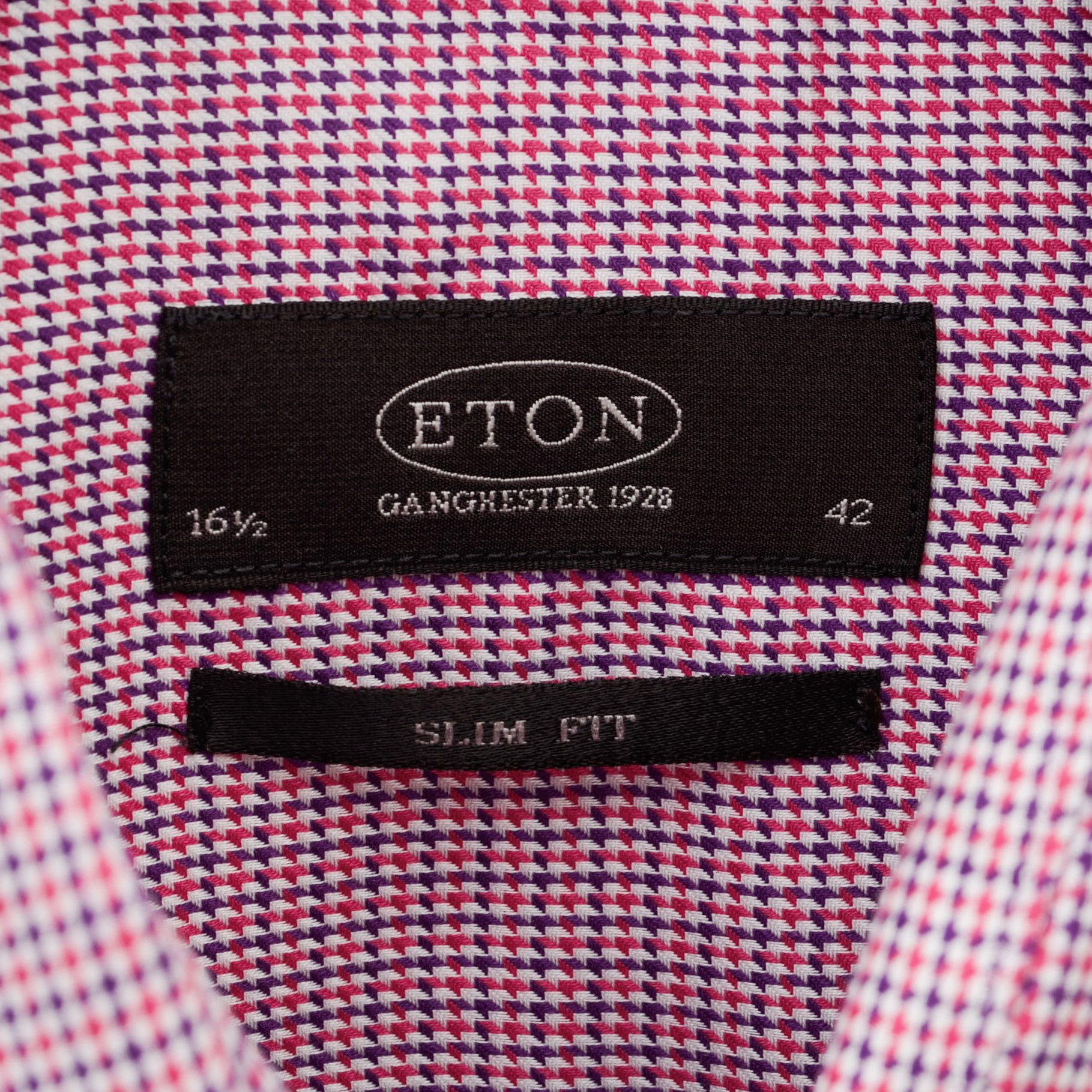 Eton ETON Formal Slim Fit Shirt Pink Purple Casual Button Size 42R - 5 Thumbnail