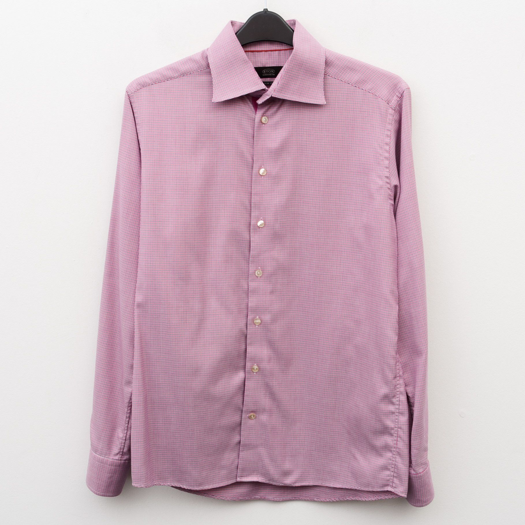 Eton ETON Formal Slim Fit Shirt Pink Purple Casual Button Size 42R - 1 Thumbnail