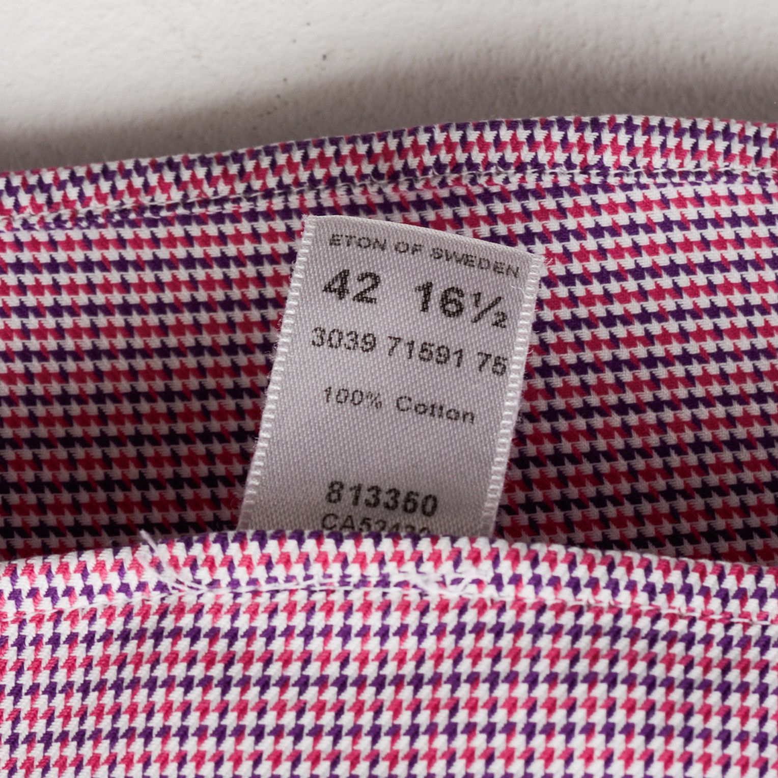 Eton ETON Formal Slim Fit Shirt Pink Purple Casual Button Size 42R - 3 Thumbnail
