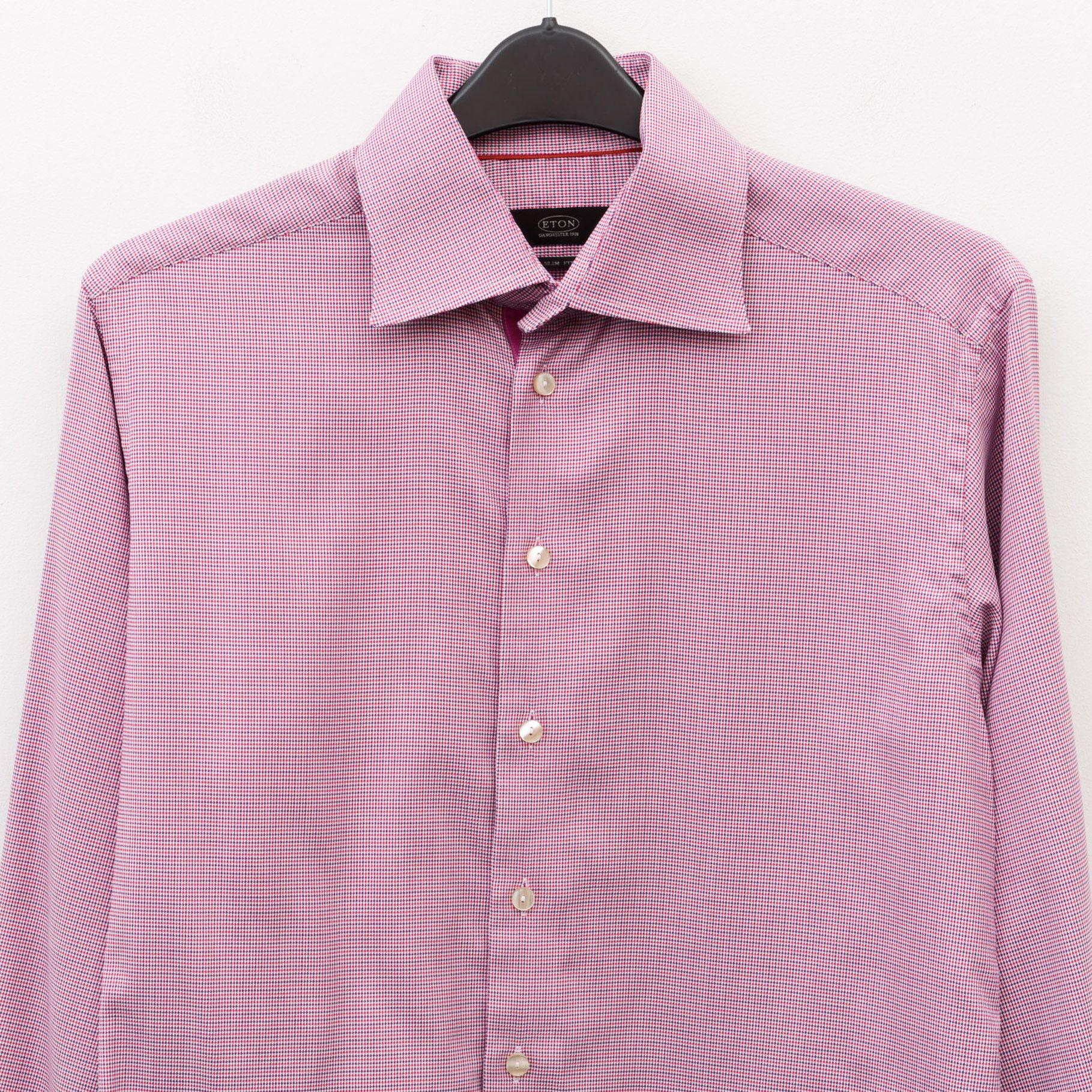 Eton ETON Formal Slim Fit Shirt Pink Purple Casual Button Size 42R - 2 Thumbnail